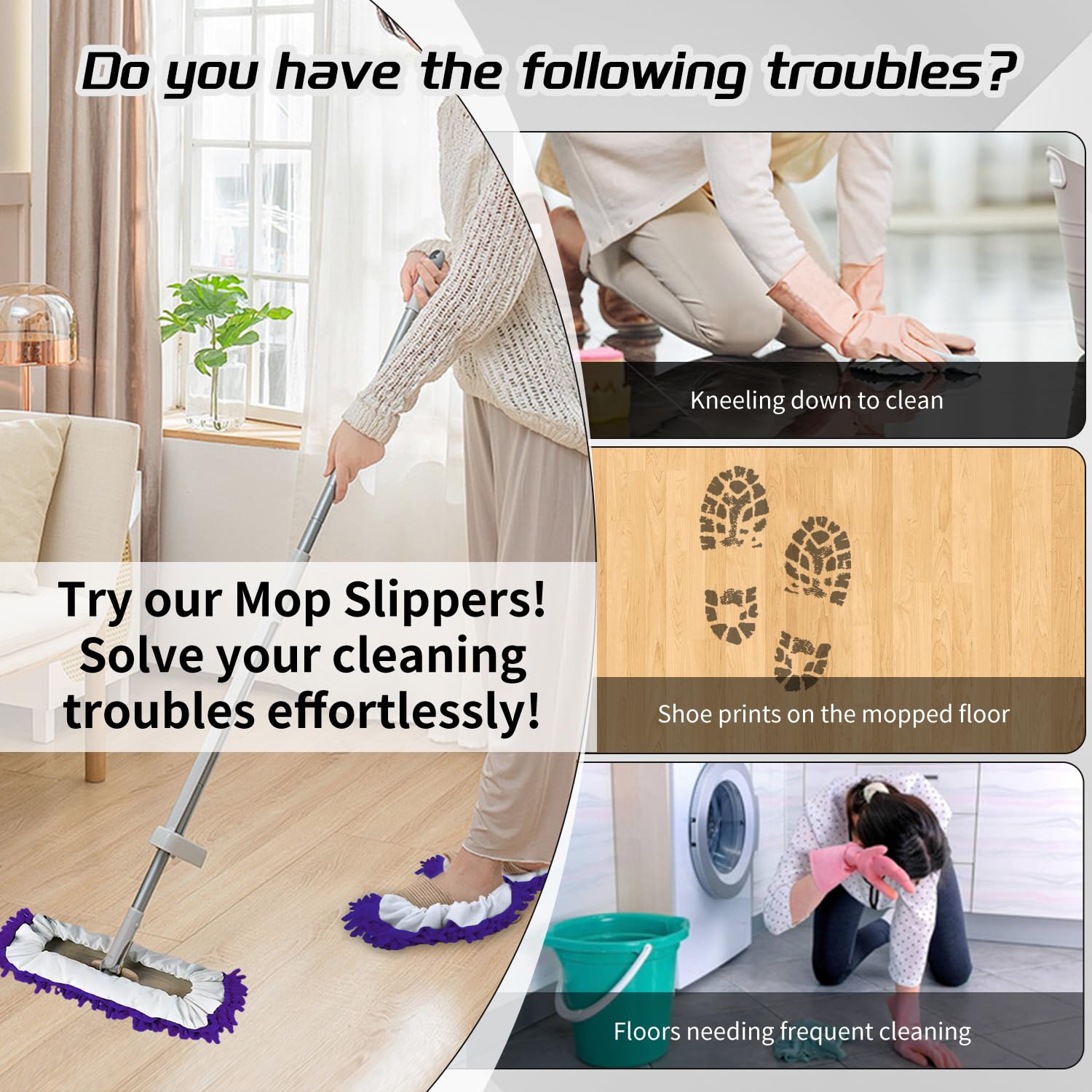 Mop Slippers Socks Floor Cleaning (5.2911 Ounce)