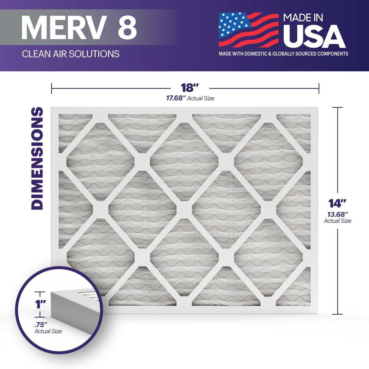 TruFilter 14x18x1 Air Filter MERV 8 (6 Count)