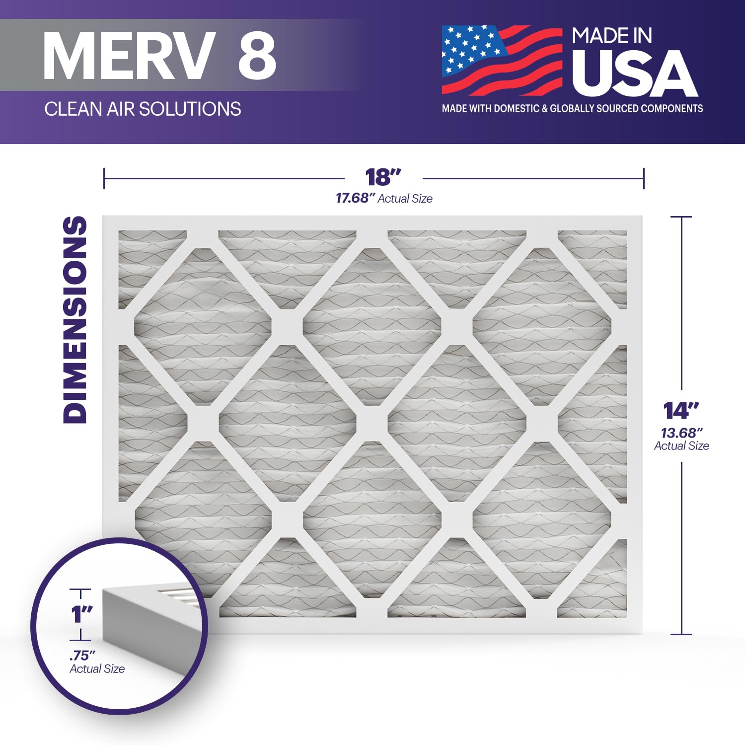 TruFilter 14x18x1 Air Filter MERV 8 (6 Count)
