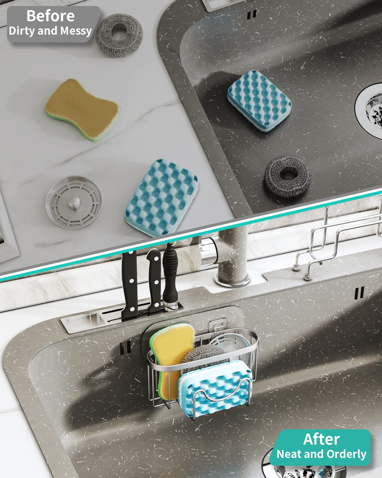 Multifunctional Kitchen Sponge Holder with Unique M