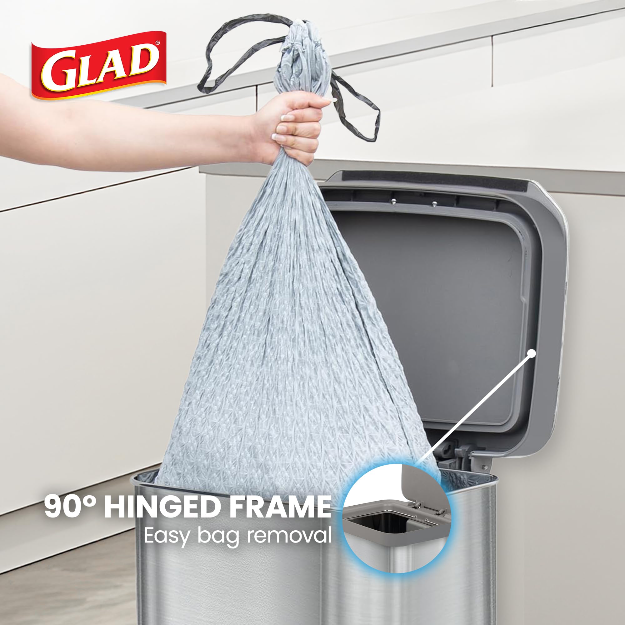 Stainless Steel Trash Can with Clorox Odor Protection