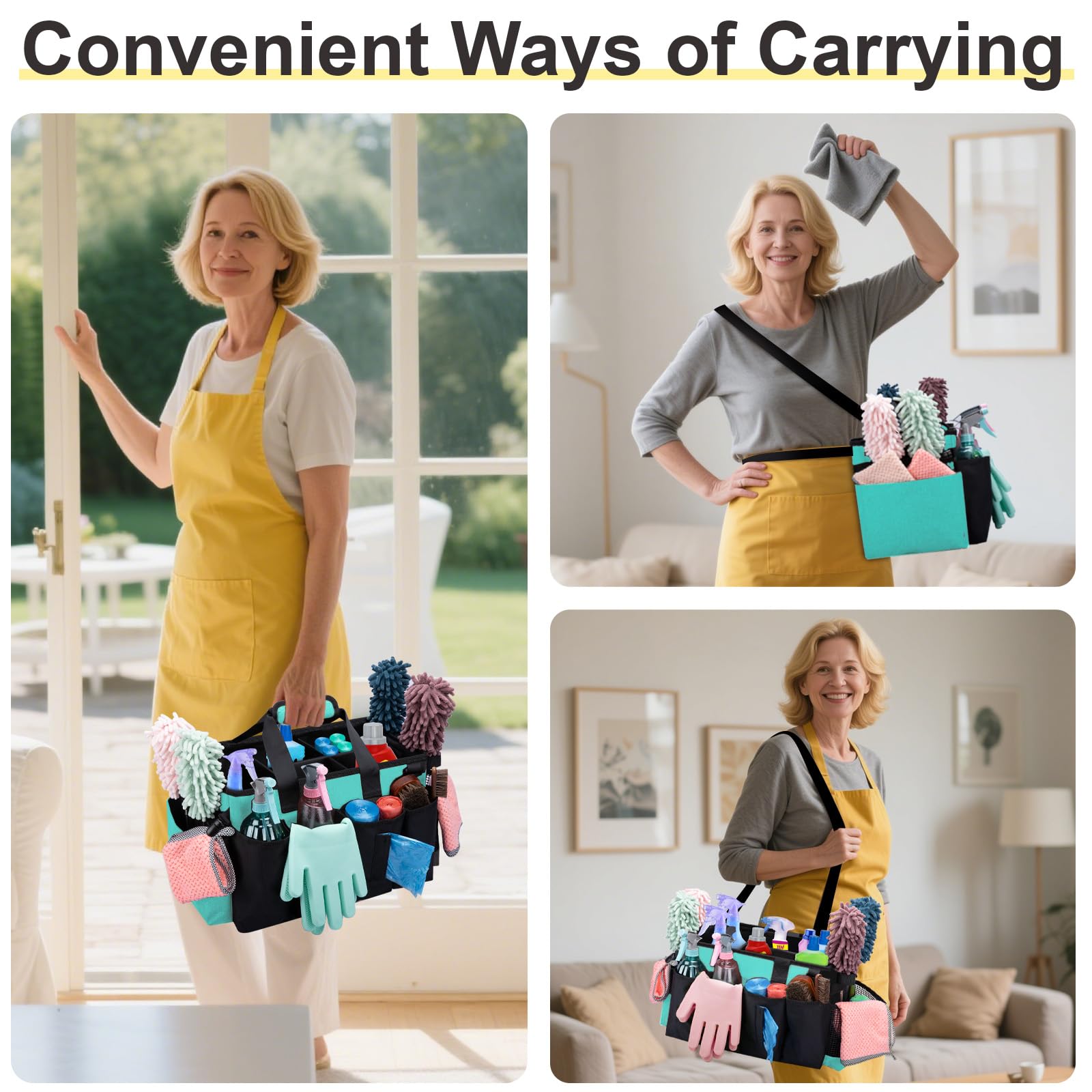 Wearable Large Cleaning Caddy Bag for Housekeepers