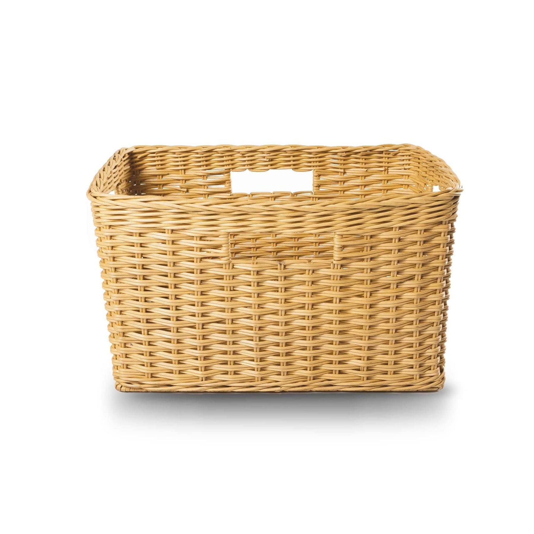 Tall Rectangular Wicker Storage Basket