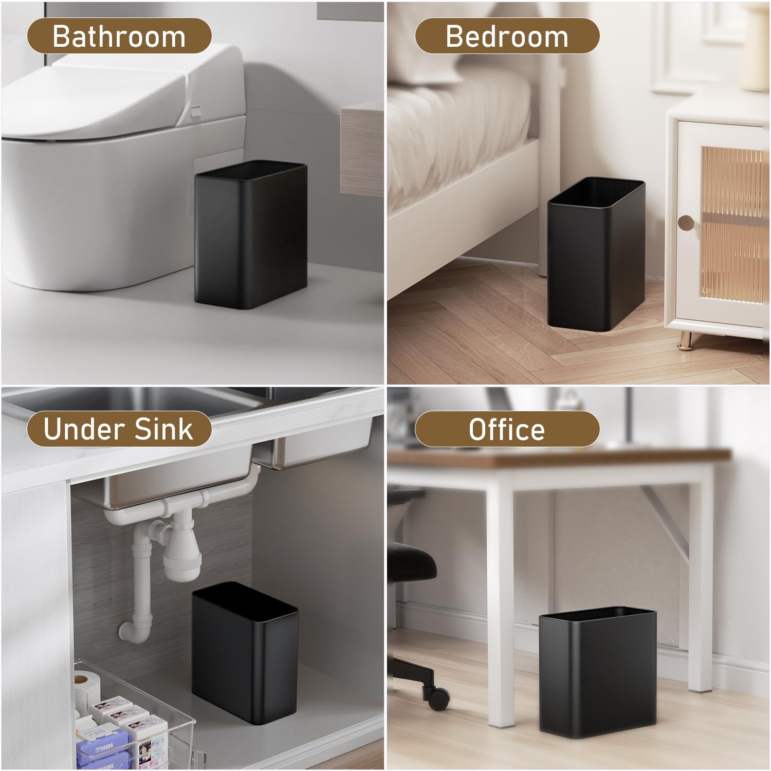 Small Bathroom Trash Can 2.4 Gallon Wastebasket