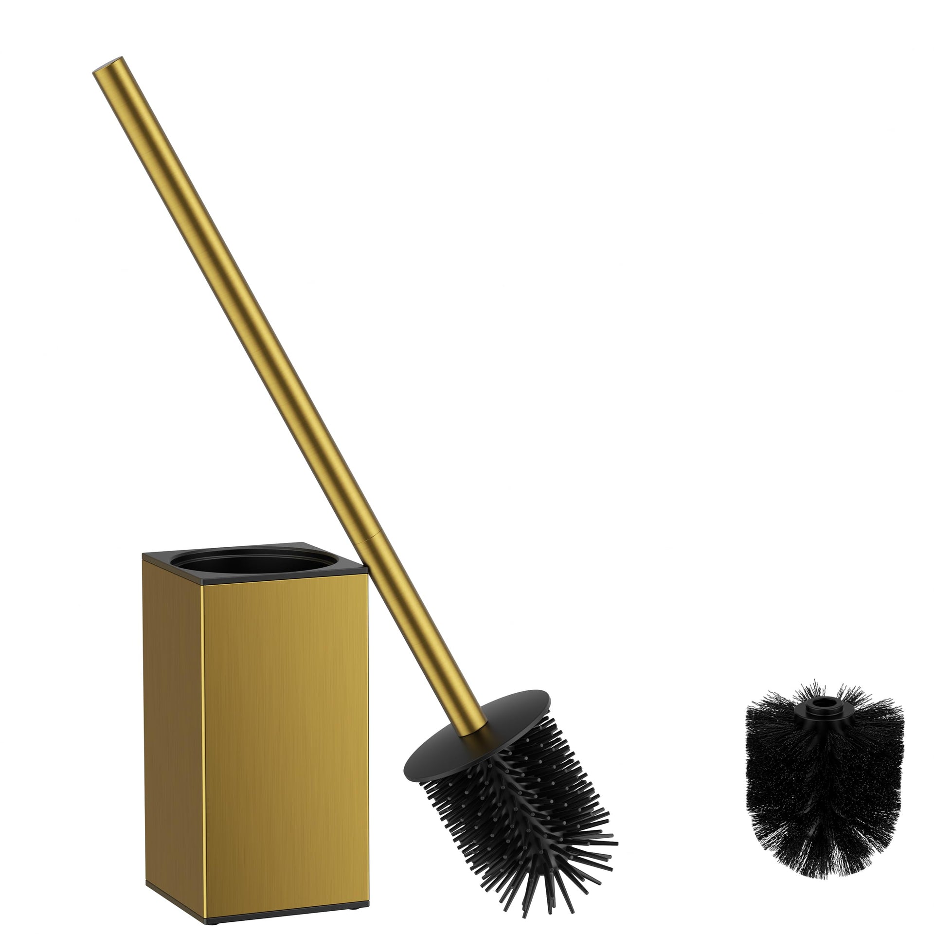 Stainless Steel Toilet Bowl Brush Scrubber and Holder Set Short