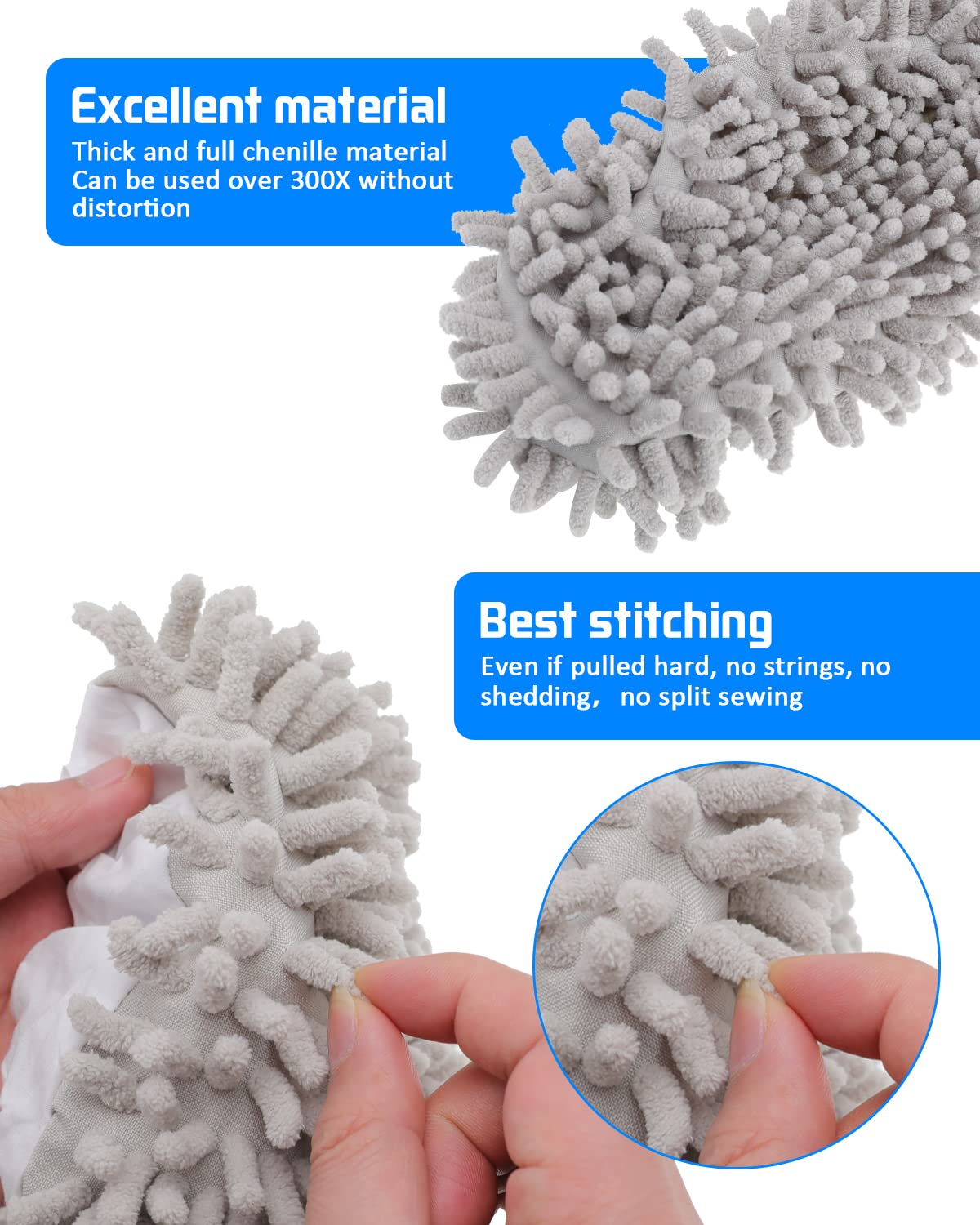 8 Pcs Mop Slippers Socks Floor Cleaning (8 Count)