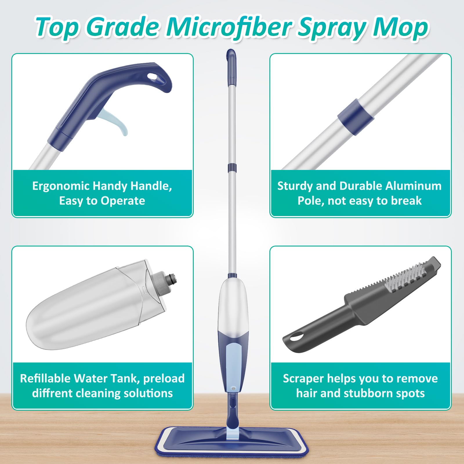 Spray Mops for Floor Cleaning Microfiber Wood Floor Mop