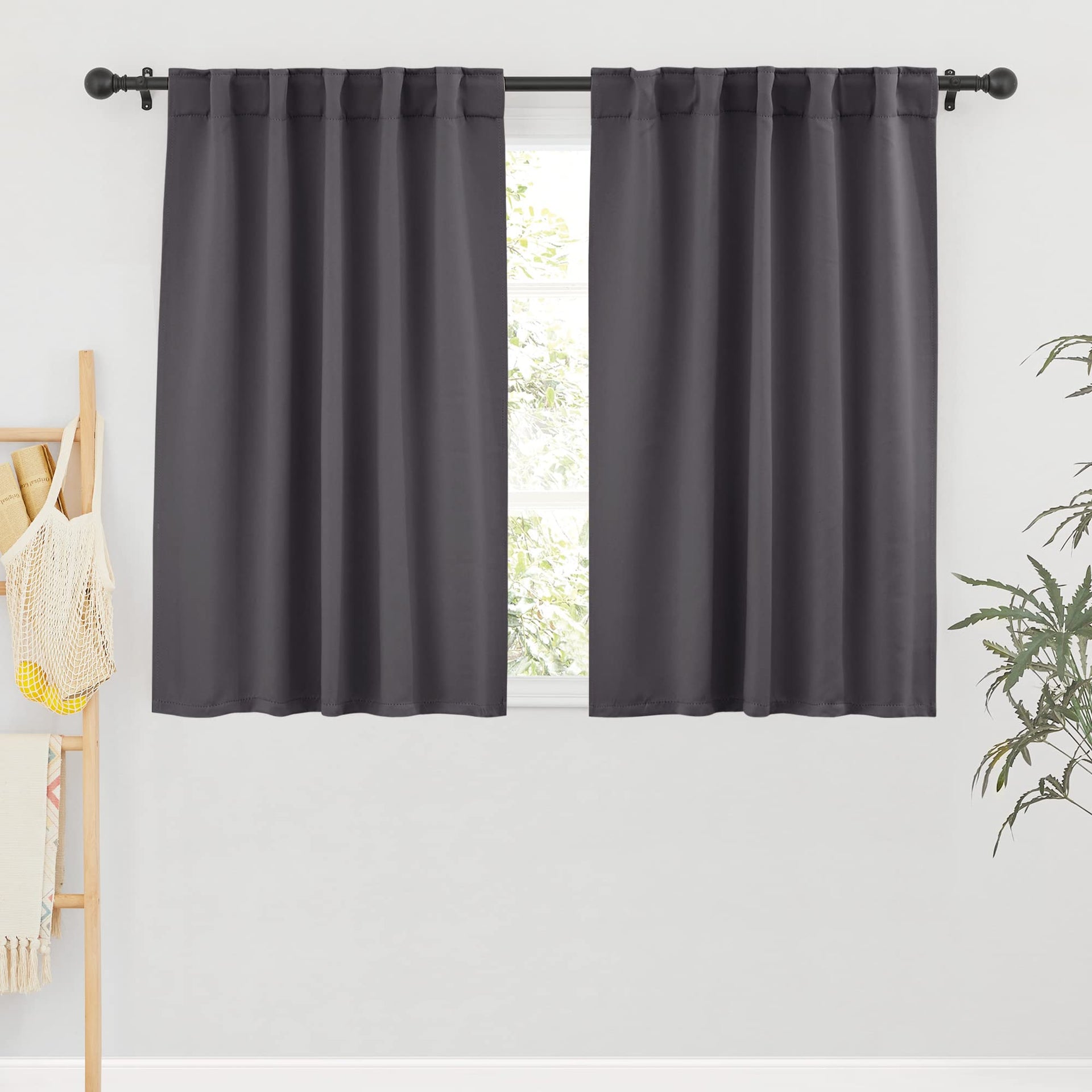 Small Window Curtains Blackout for Kitchen Bathroom Cafe RV Camper (2 Count)
