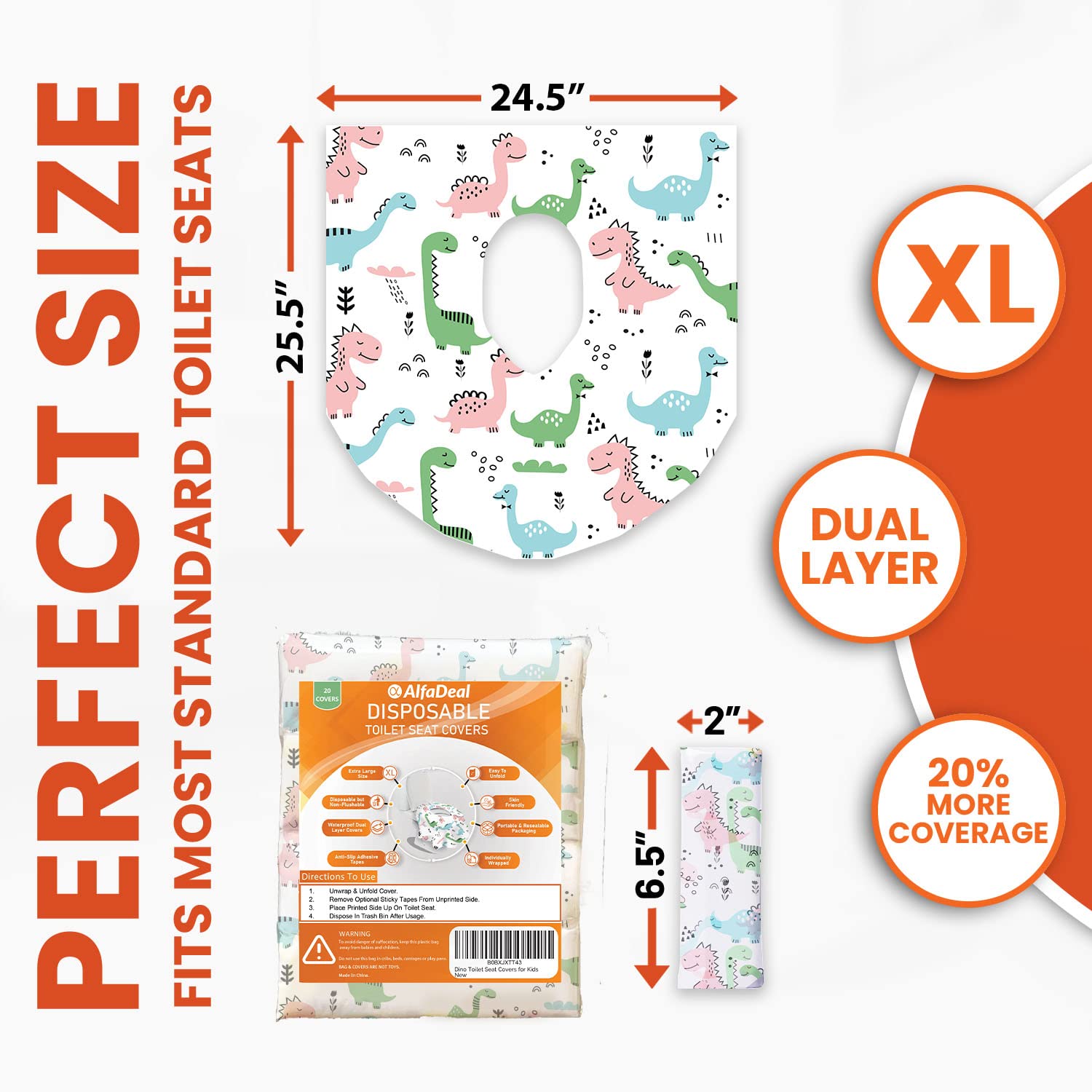 20 XL Toilet Seat Covers Disposable (20 Count)