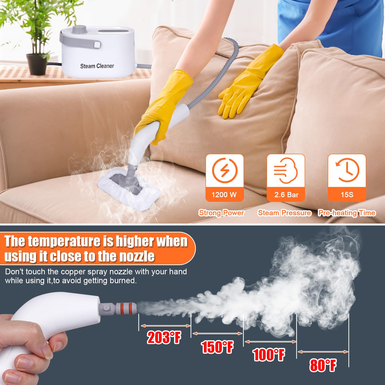 9 in 1 Handheld Steam Cleaner for Home Use