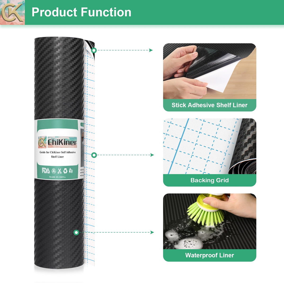 Self Adhesive Shelf Liner Kitchen Liner (691.4 sq inches)