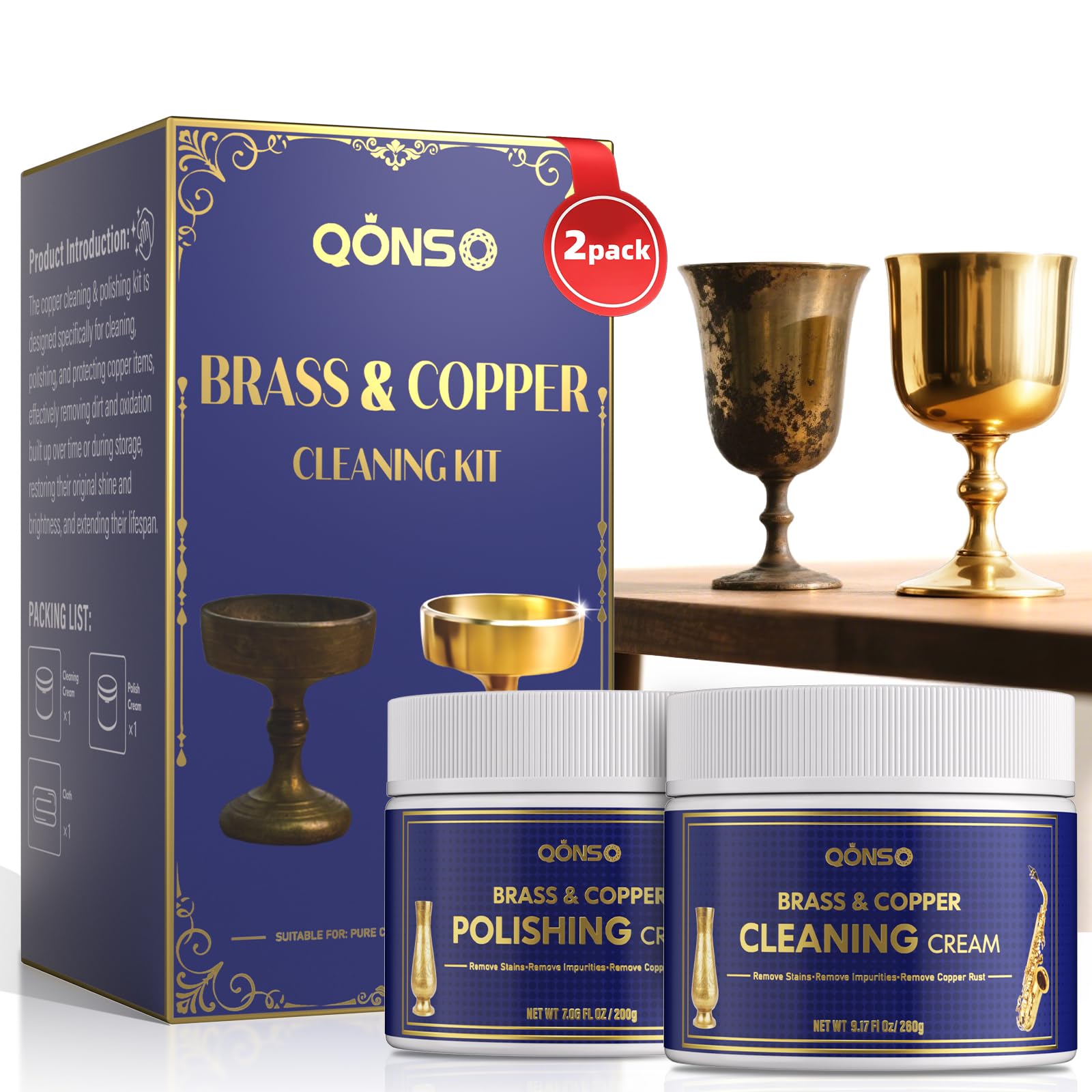 Brass Polish Copper Cream Cleaner Kit (16.22 Fl Oz)