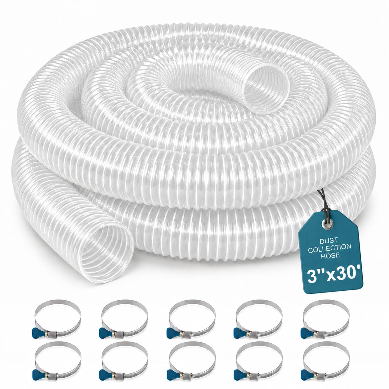 3" x 30' PVC Dust Collection Hose