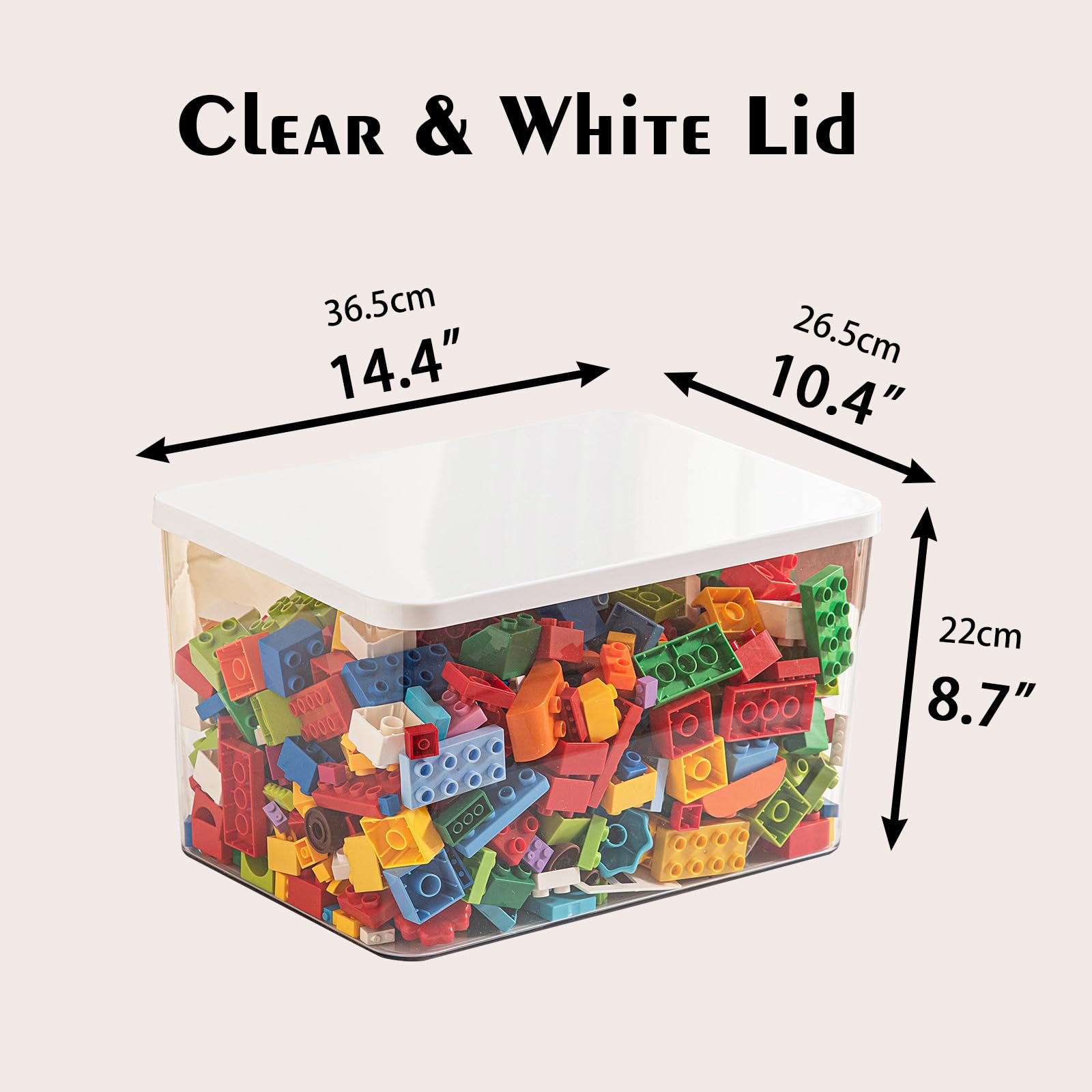 Clear plastic storage bins with LIDS (4 Count)