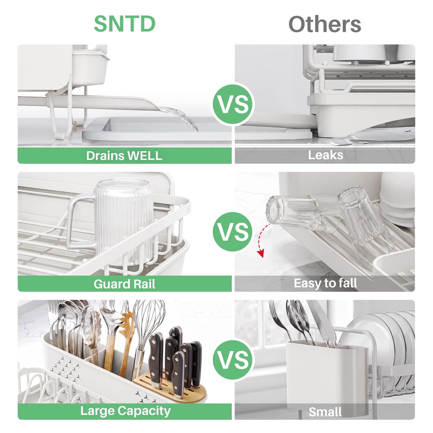 Large Dish Drying Rack for Kitchen Counter
