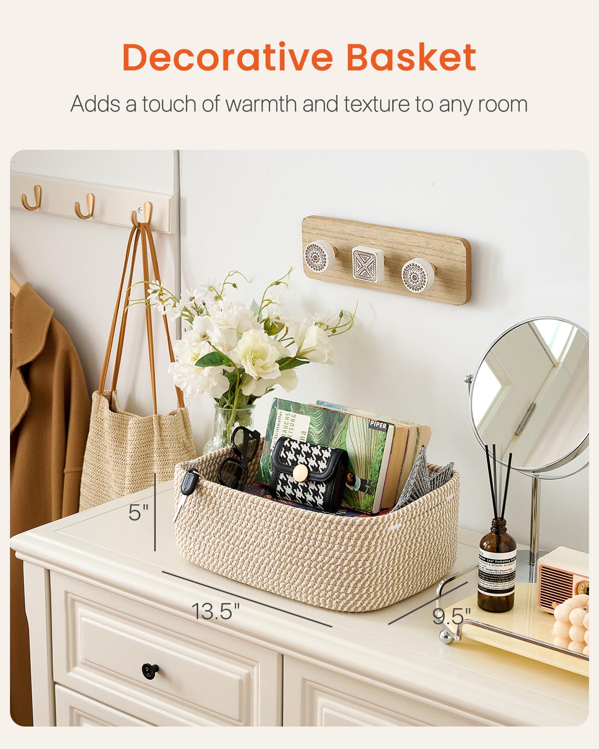 Small Woven Storage Basket for Organizing (3 Count)