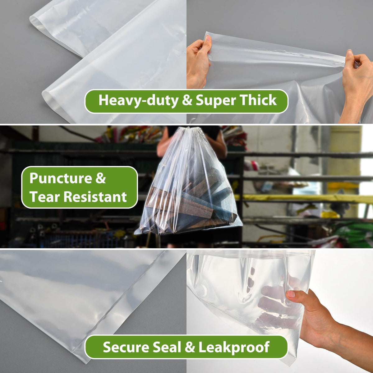 Dust Collector Bags 12 Pack 7 Mil Two Sided 19.5" Dia 31" W x40" L Woodwork (6 Count)