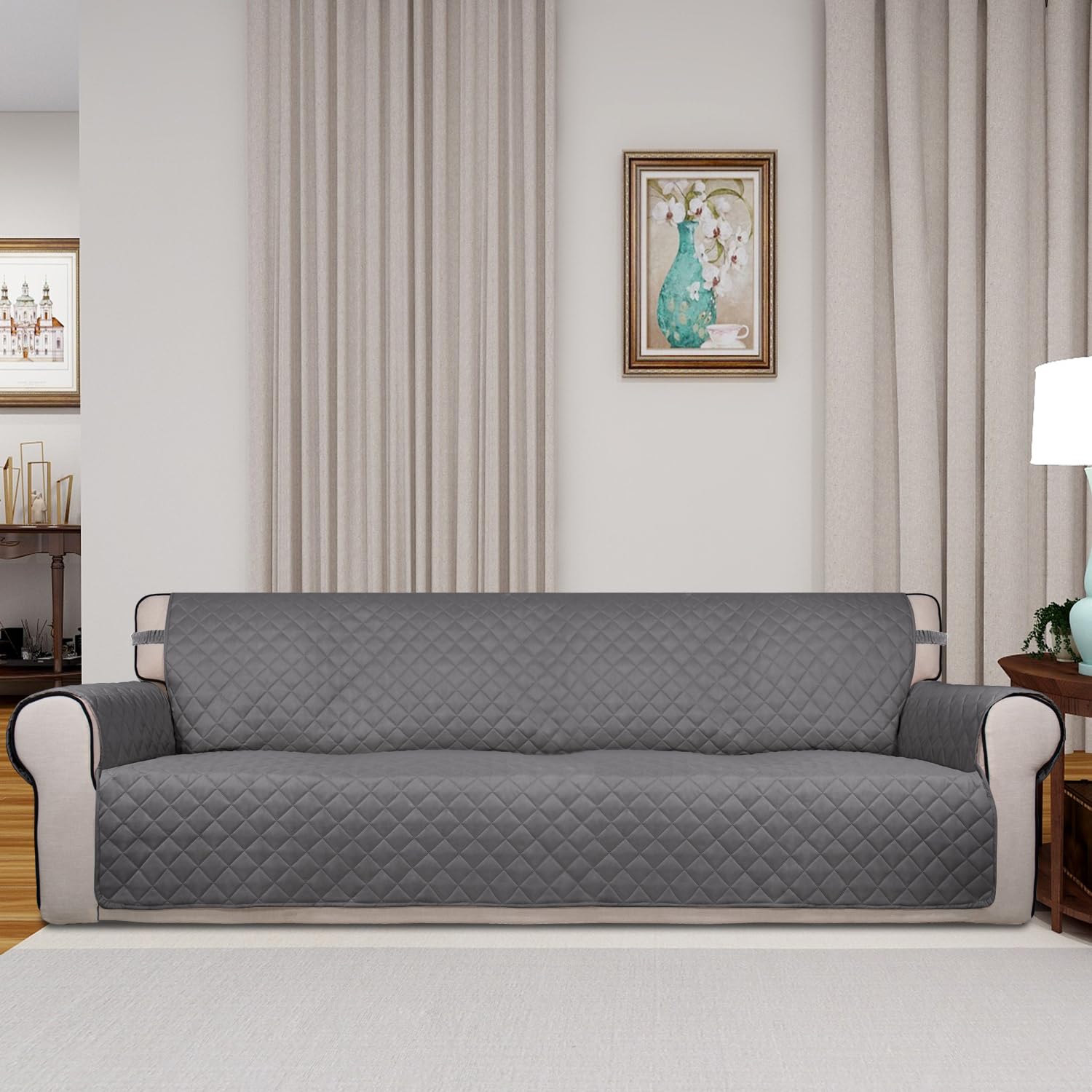 Reversible Quilted Couch Covers for Dogs Sofa Cover 4 Seater 88"