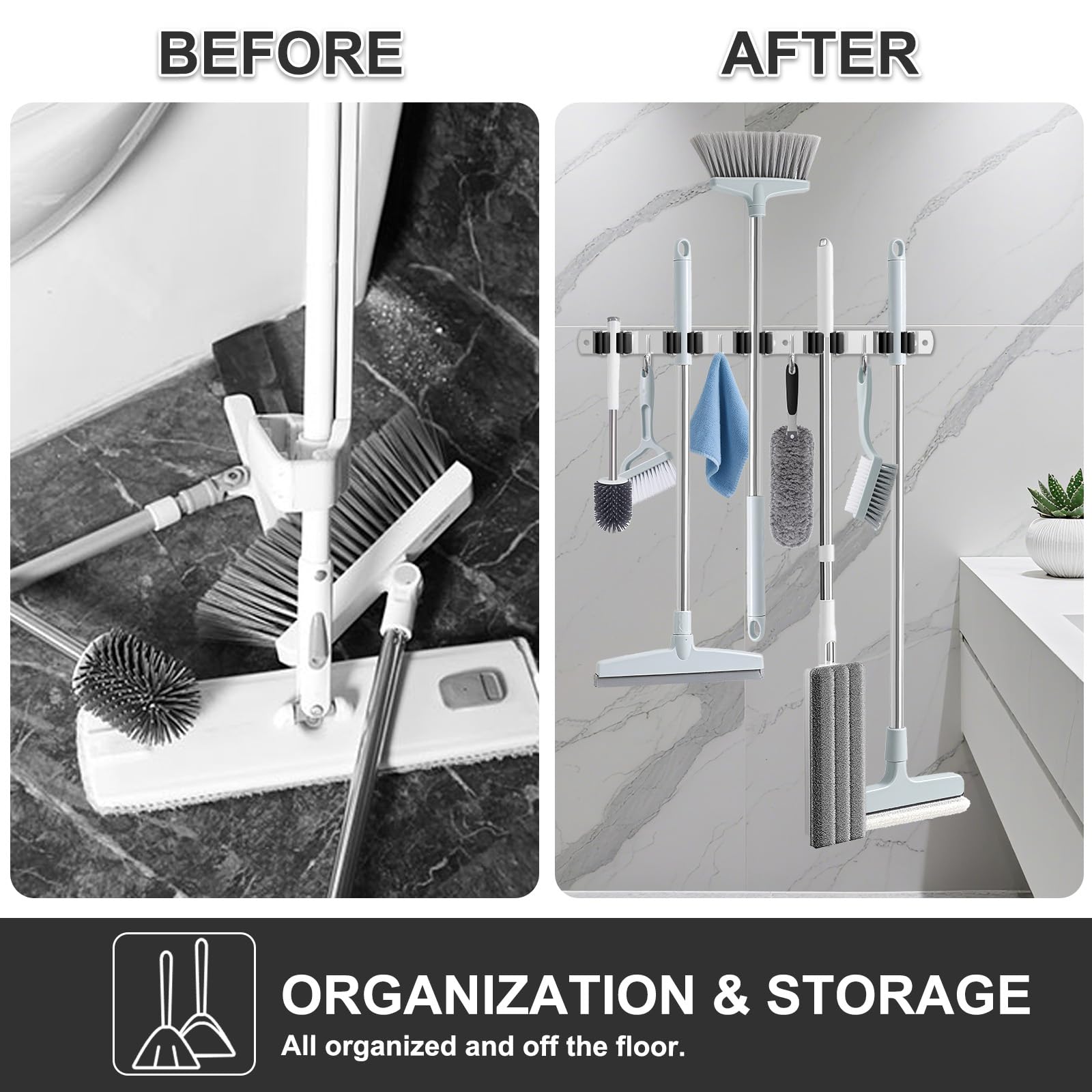 Broom Holder Wall Mount