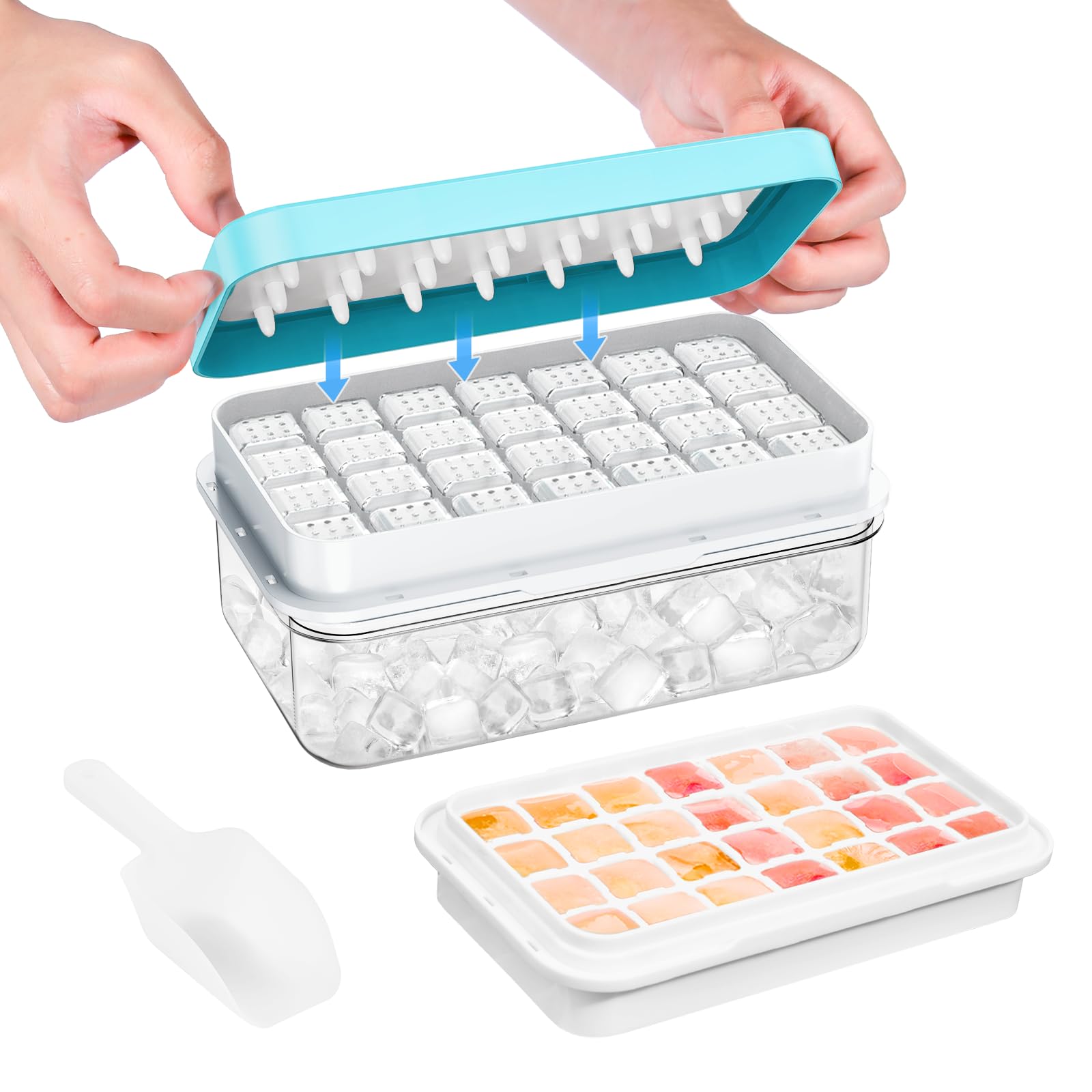 Ice Cube Tray with Lid and Bin