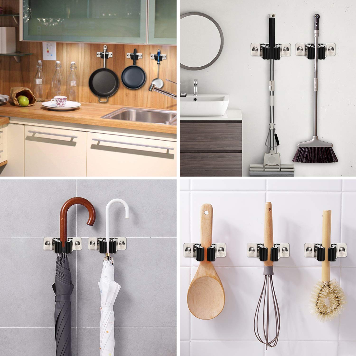 Mop and Broom Holder Wall Mount (5.9 Ounce)