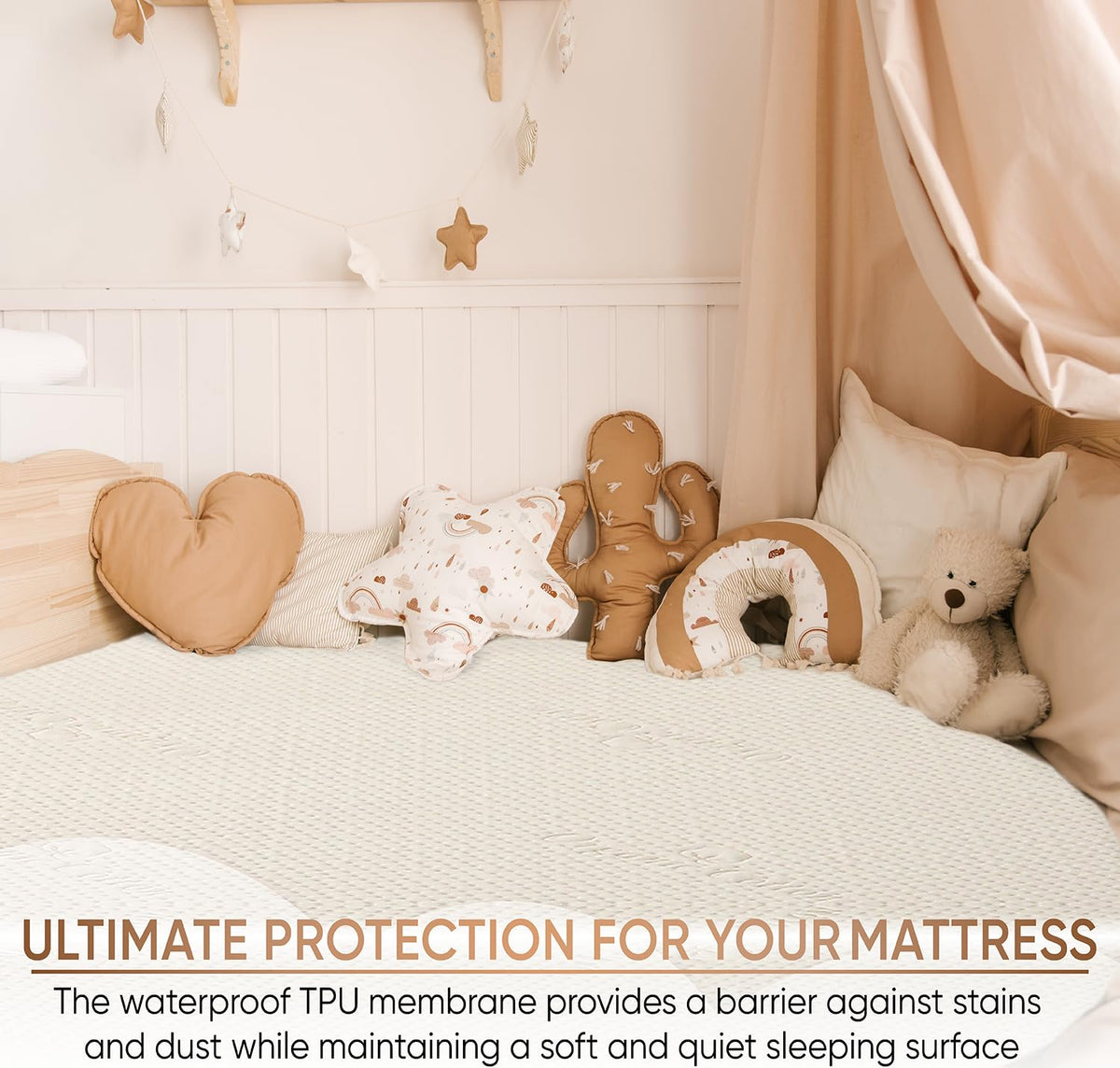 Luxury Quilted Organic Cotton Mattress Protector Twin Size