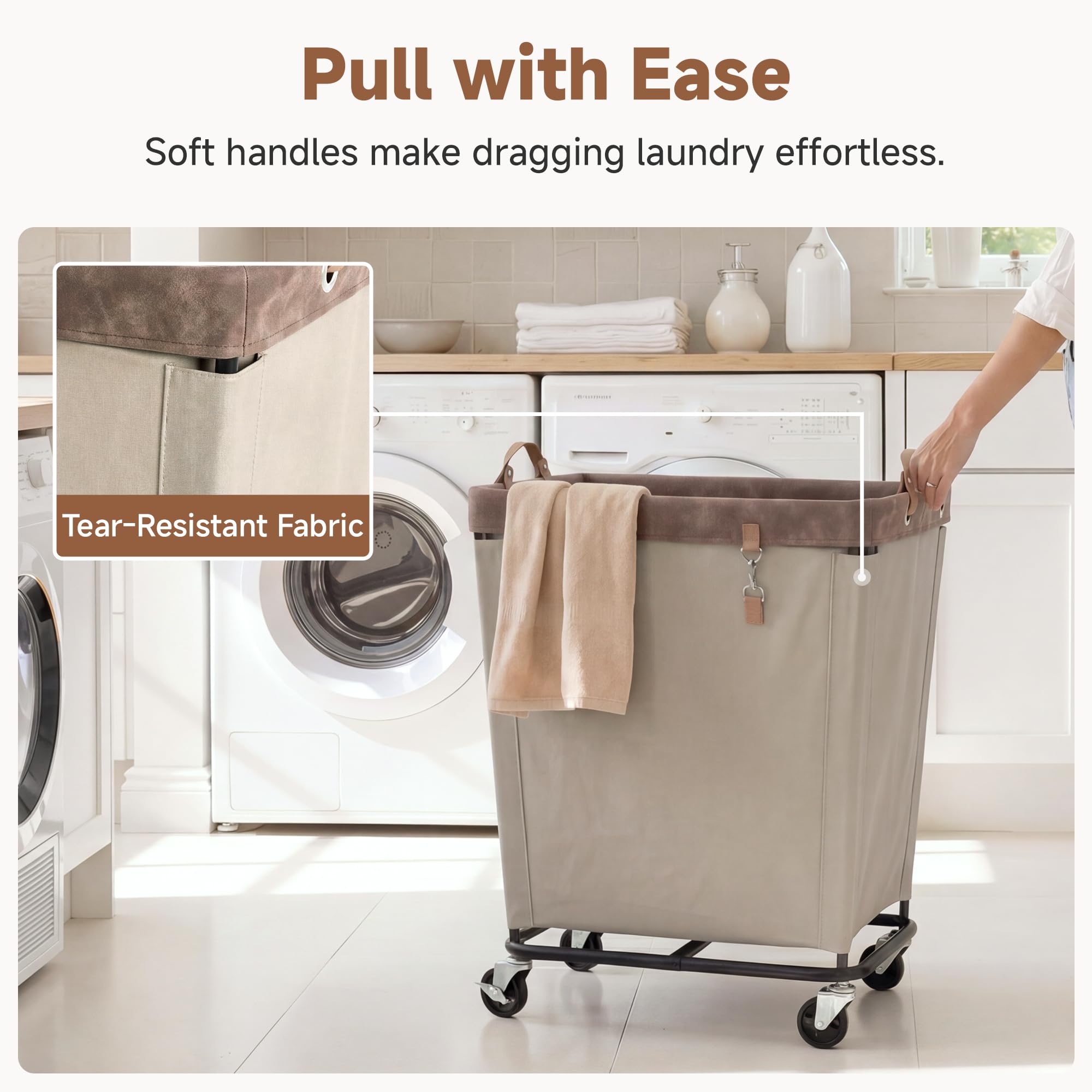 210L Laundry Basket with Wheels