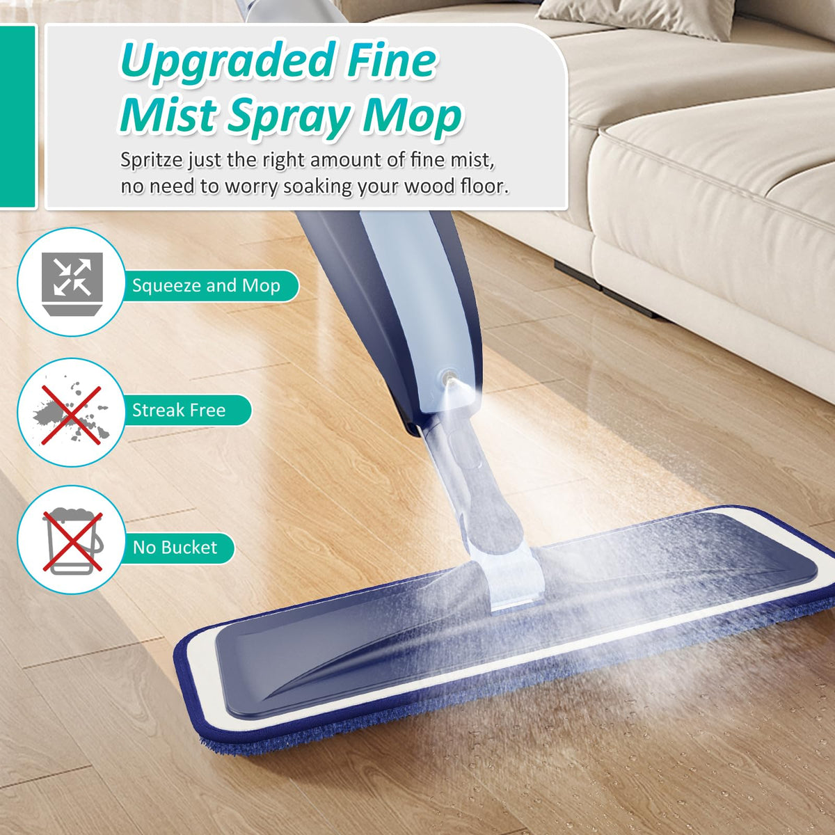 Spray Mops for Floor Cleaning Microfiber Wood Floor Mop