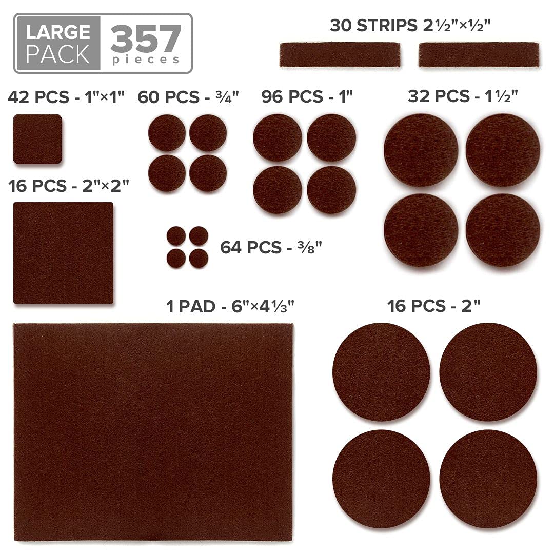 357 PCS Premium Huge Pack Felt Furniture Pads! (357 Count)