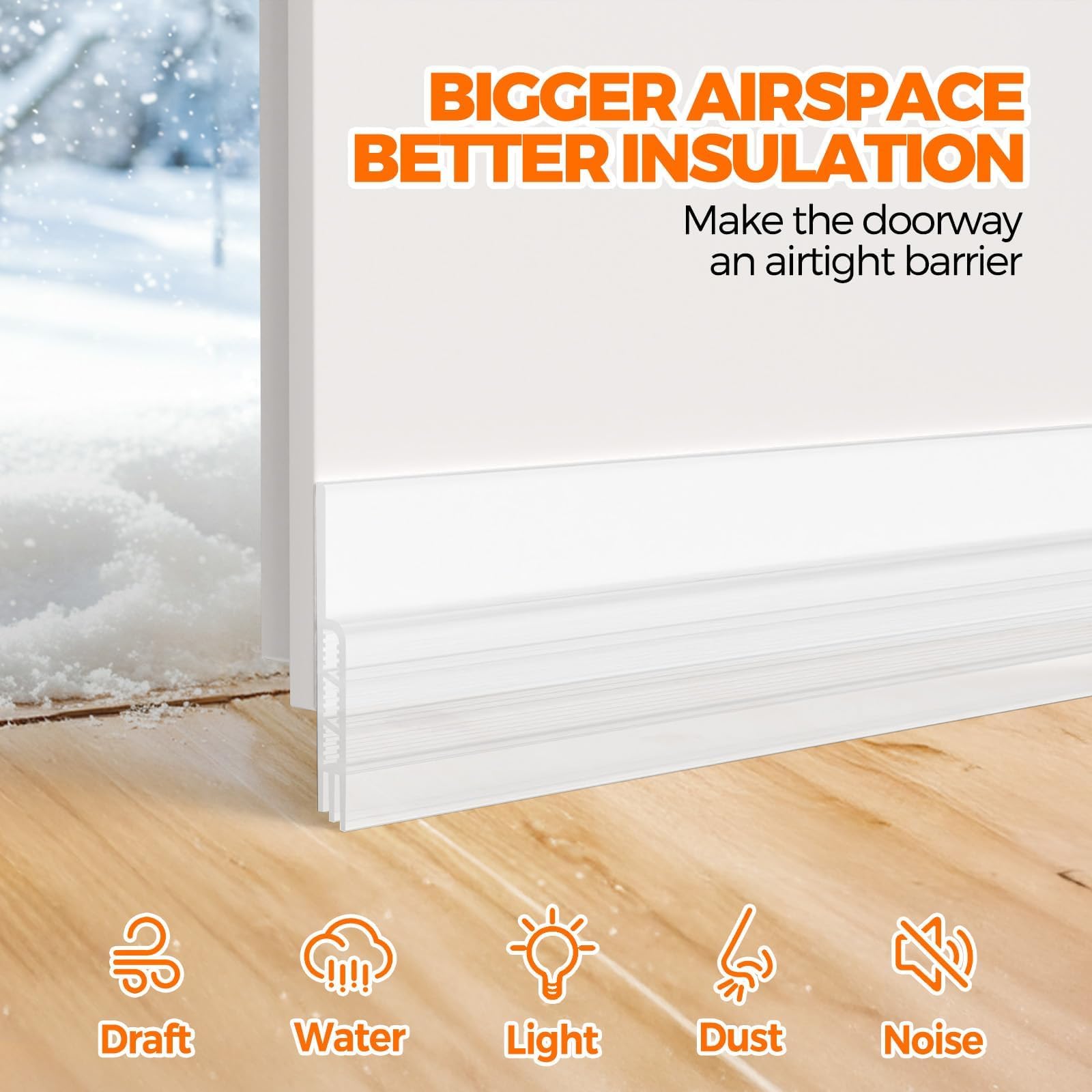 Weather Stripping 41 inch Under Door Draft Blocker Door Seal