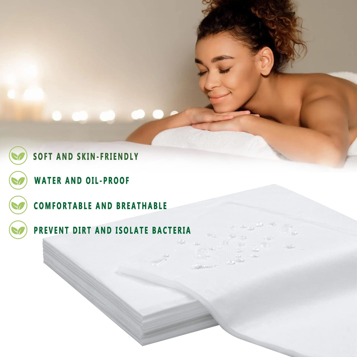 400 Pcs Disposable Bed Sheets for Massage Table 31" x 71" Massage Table Sheet Soft Non Woven Bed Cover Breathable for SPA Massage Beauty Tattoos (400 Count)