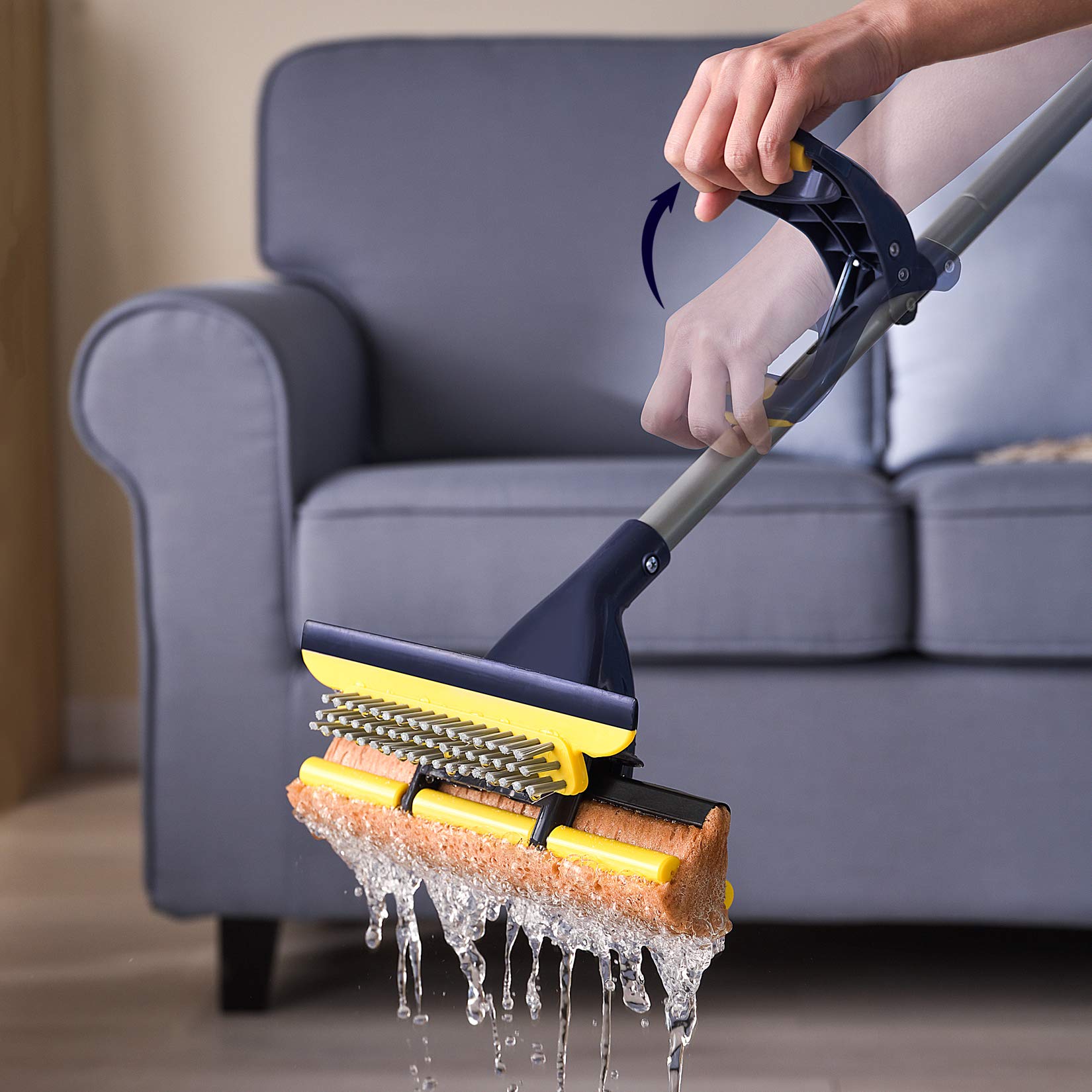 Sponge Mop Home Commercial Use Tile Floor Bathroom Garage Cleaning (3 Count)