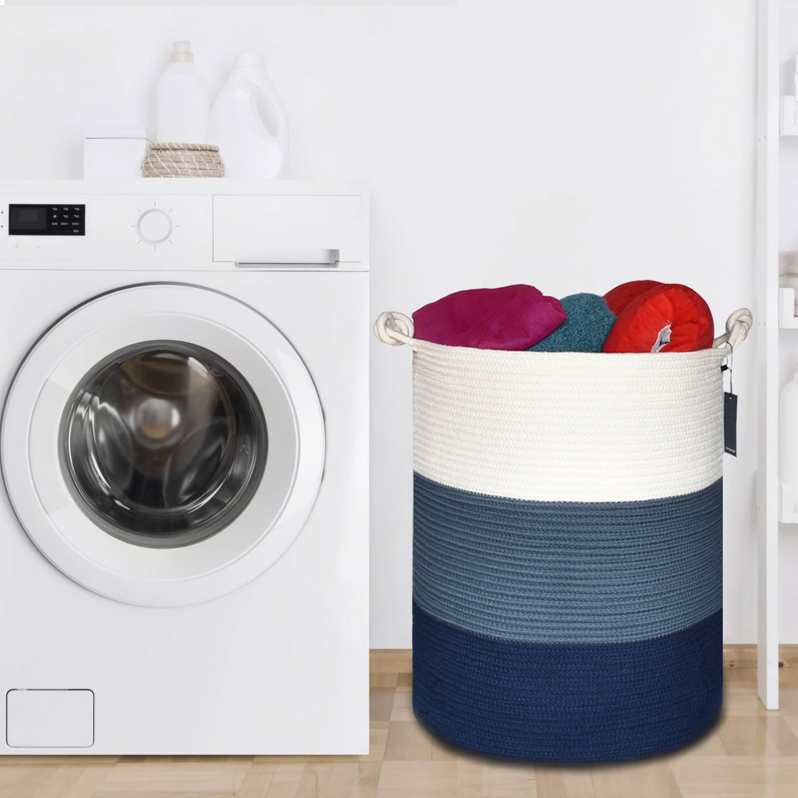 Tall Woven Blanket & Laundry Basket