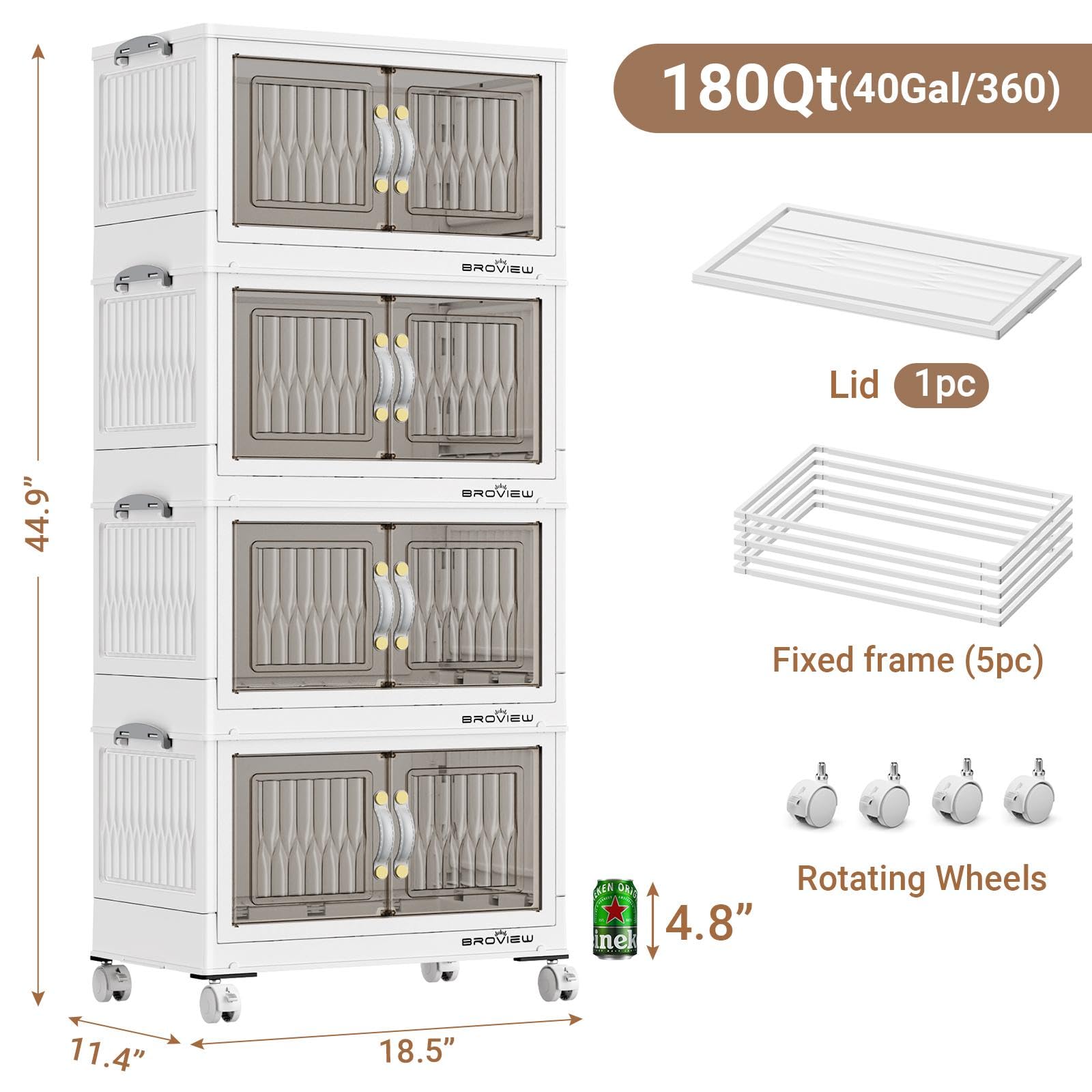 180Qt Stackable Storage Bins with Lid (4 Count)