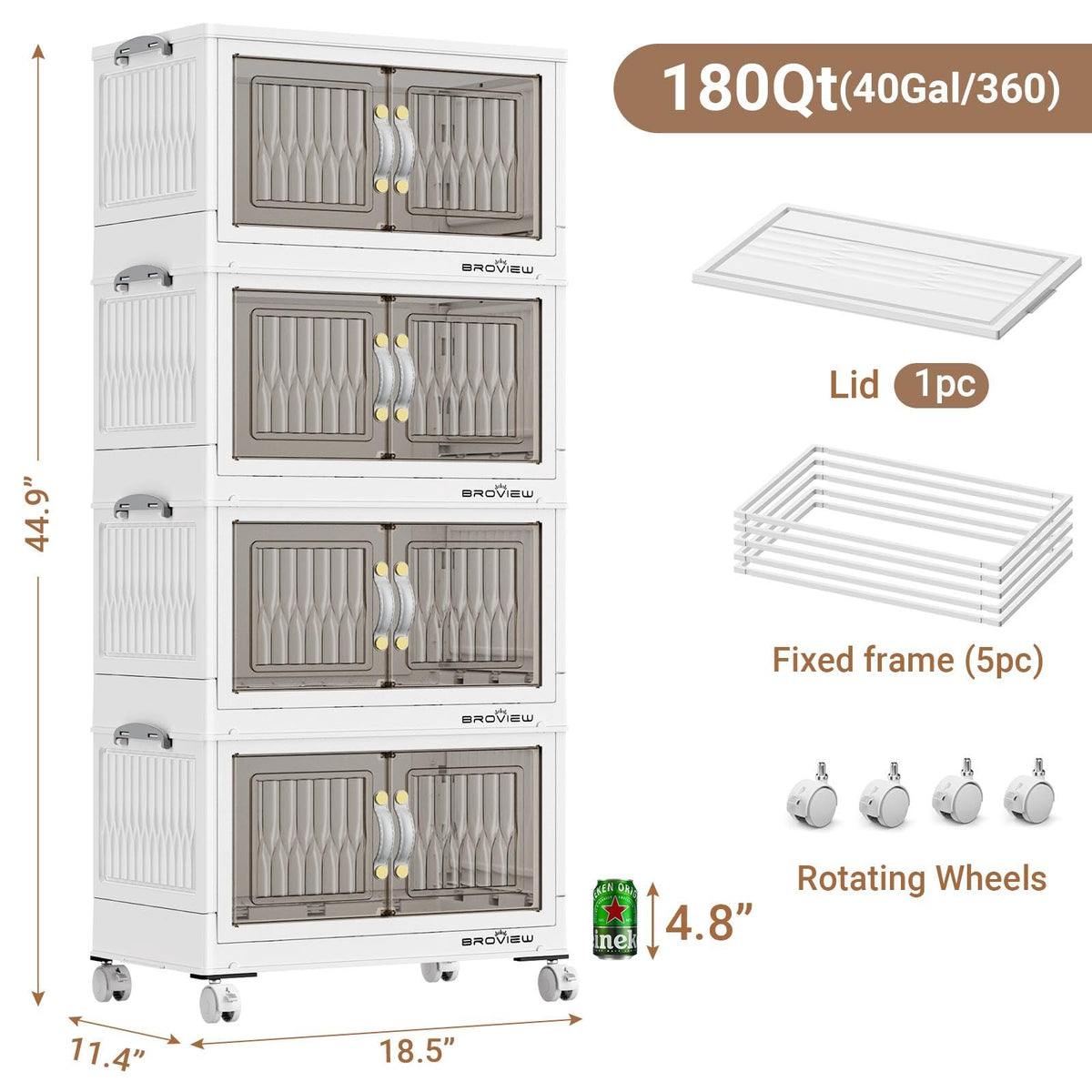180Qt Stackable Storage Bins with Lid (4 Count)