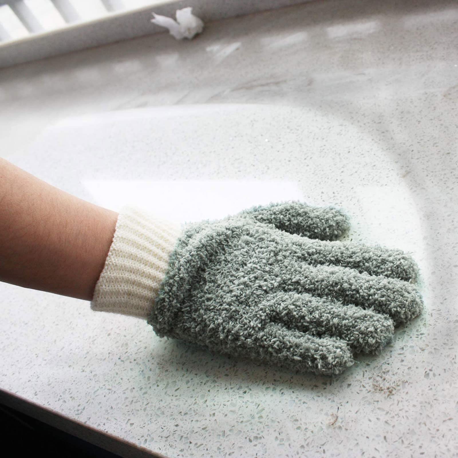 3 Pairs Microfiber Dusting Gloves (6 Count)