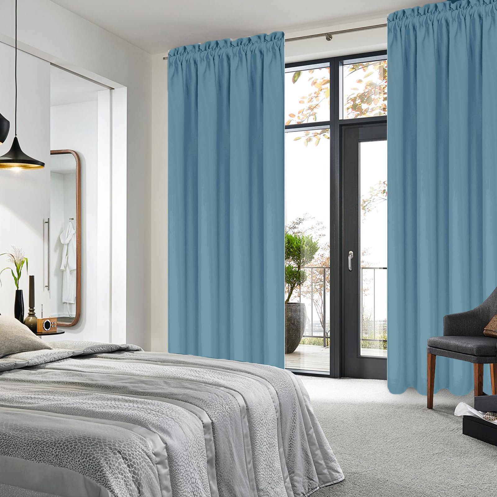 Blackout Curtains for Bedroom Living Room 42 x 72 Inch Long 2 Panels (2 Count)