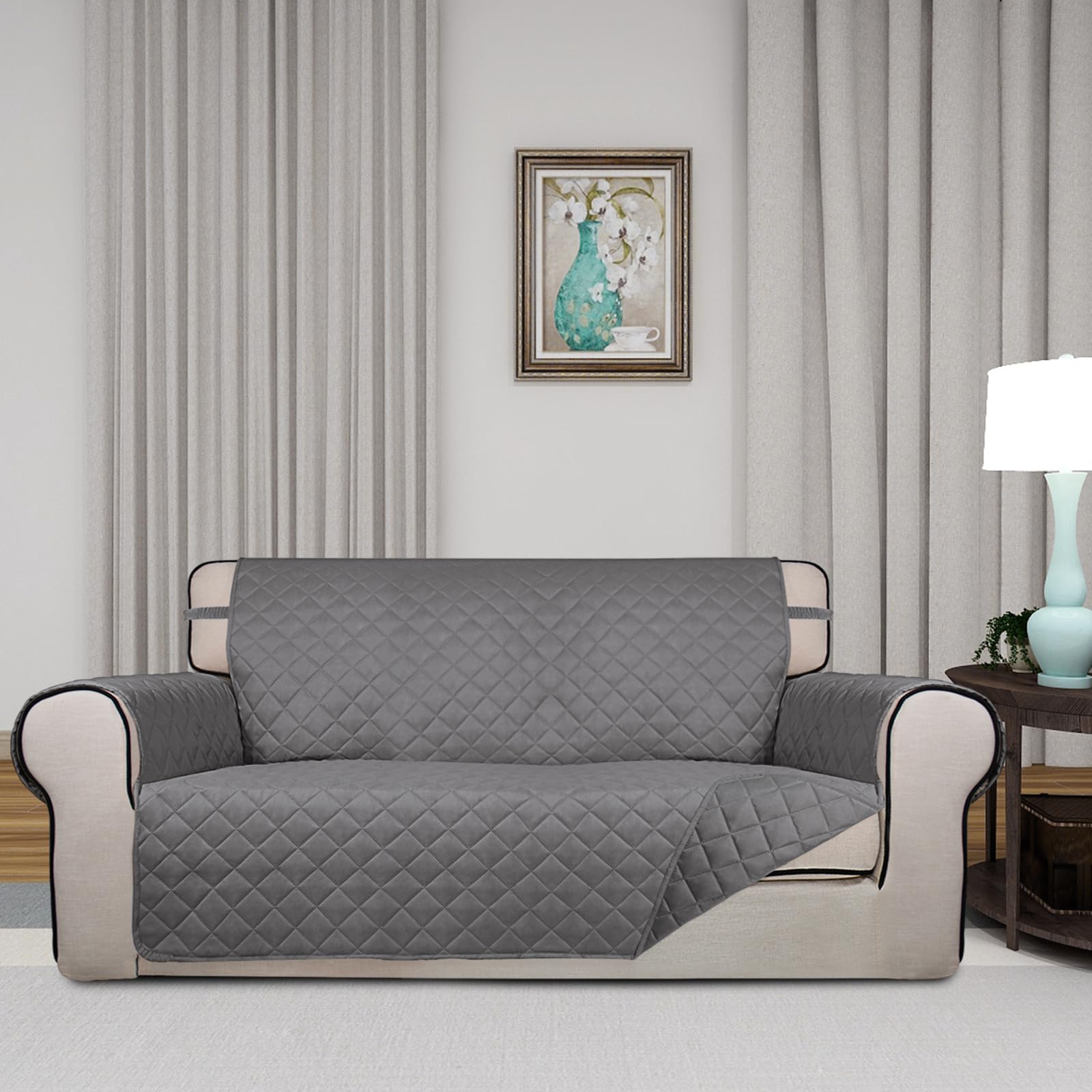 Reversible Quilted Couch Covers for Dogs Loveseat Sofa Cover 54"