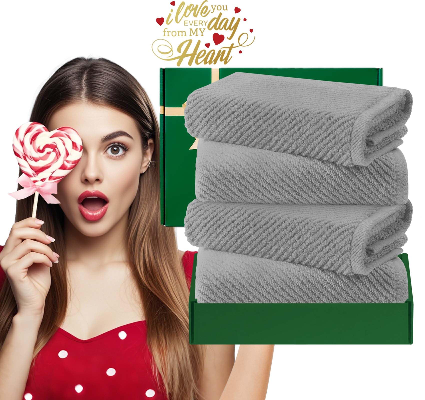 Bathroom Hand Towels 4PC (4 Count)
