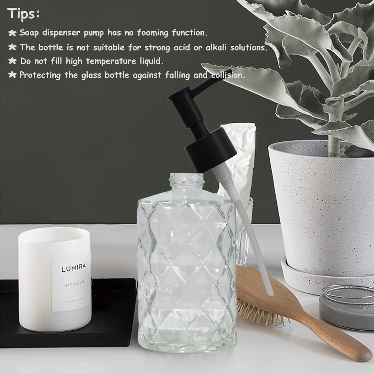 Crystal Glass Soap Dispenser