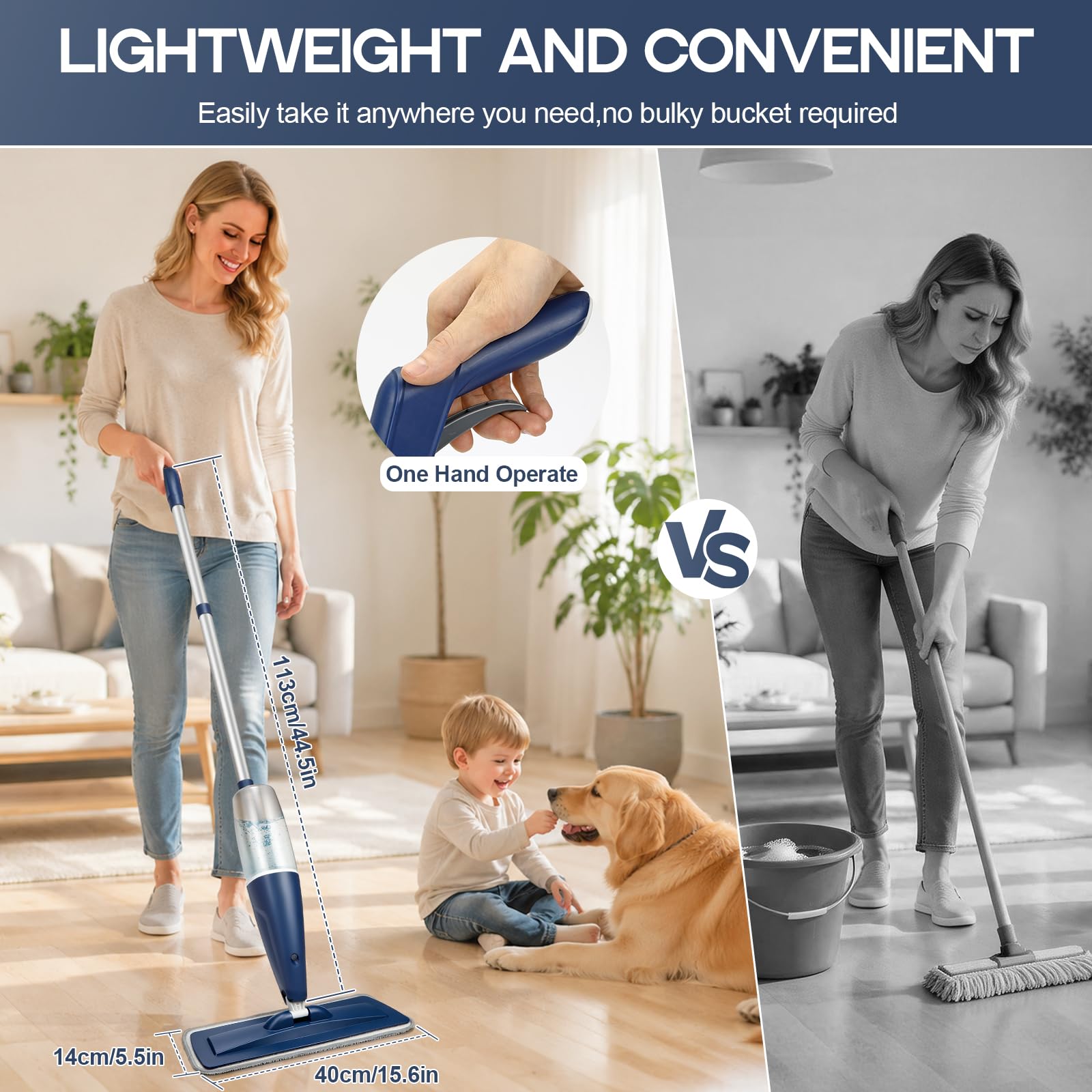 Microfiber Spray Mop for Hardwood Tile Floors Dust Cleaning