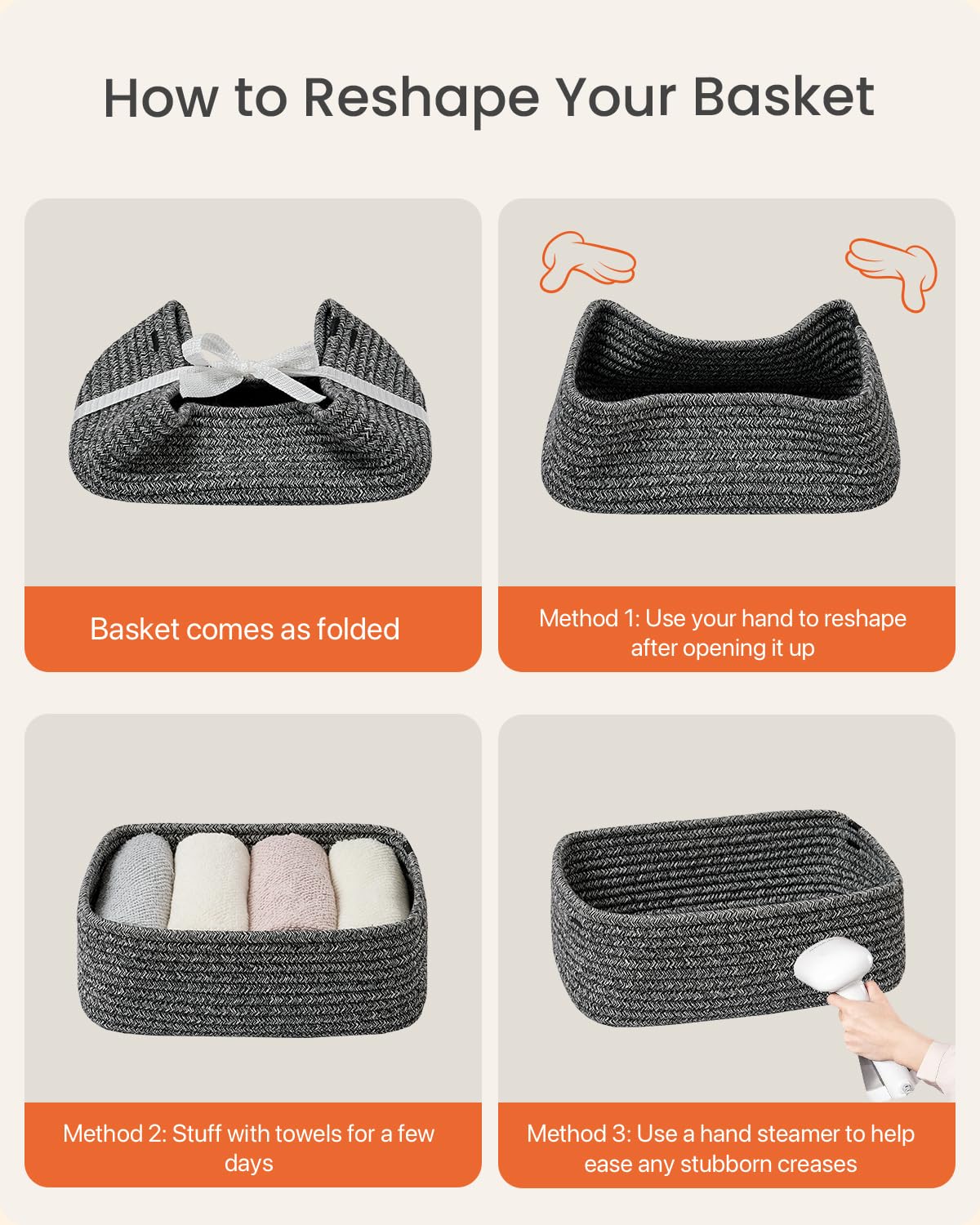 Small Woven Storage Basket for Organizing (3 Count)