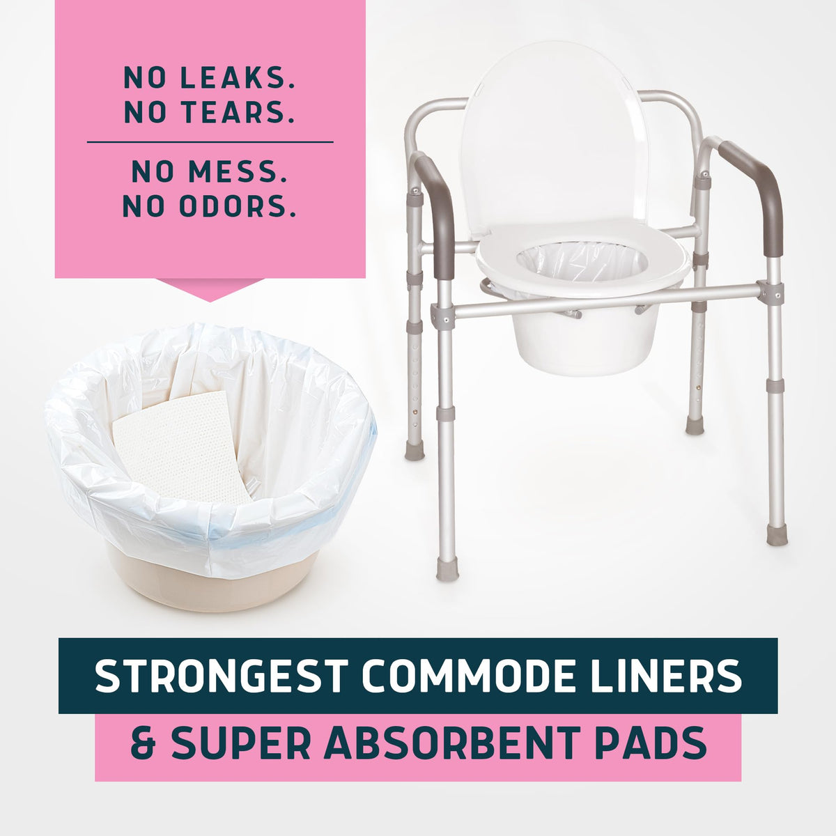 Commode Liners & Absorbent Pads (50 Count)