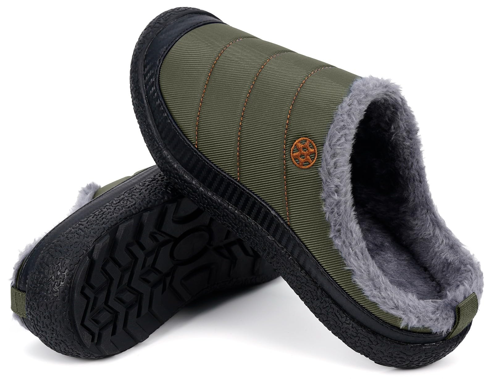 Womens Mens House Slippers Outdoor Winter Shoes Green