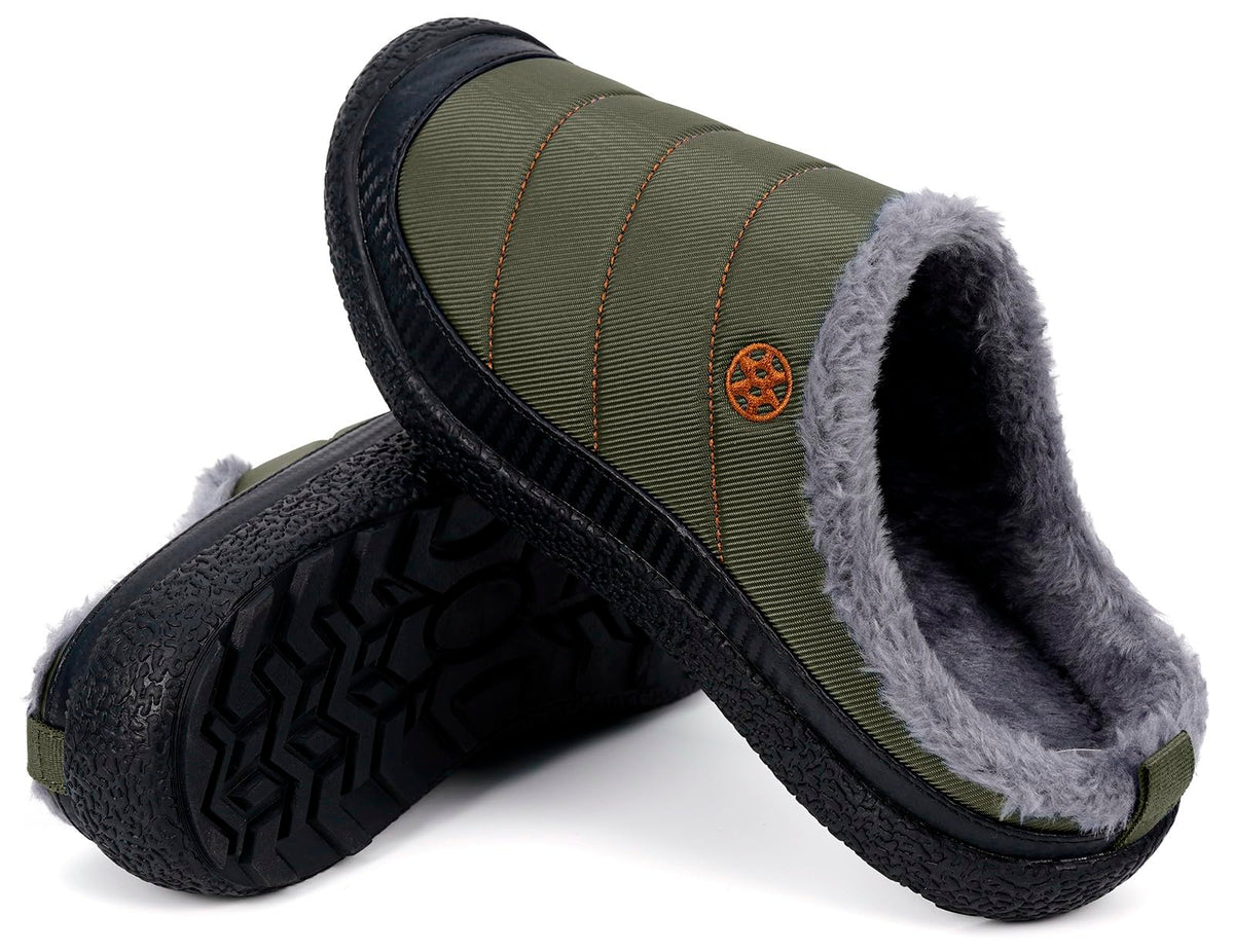 Womens Mens House Slippers Outdoor Winter Shoes Green