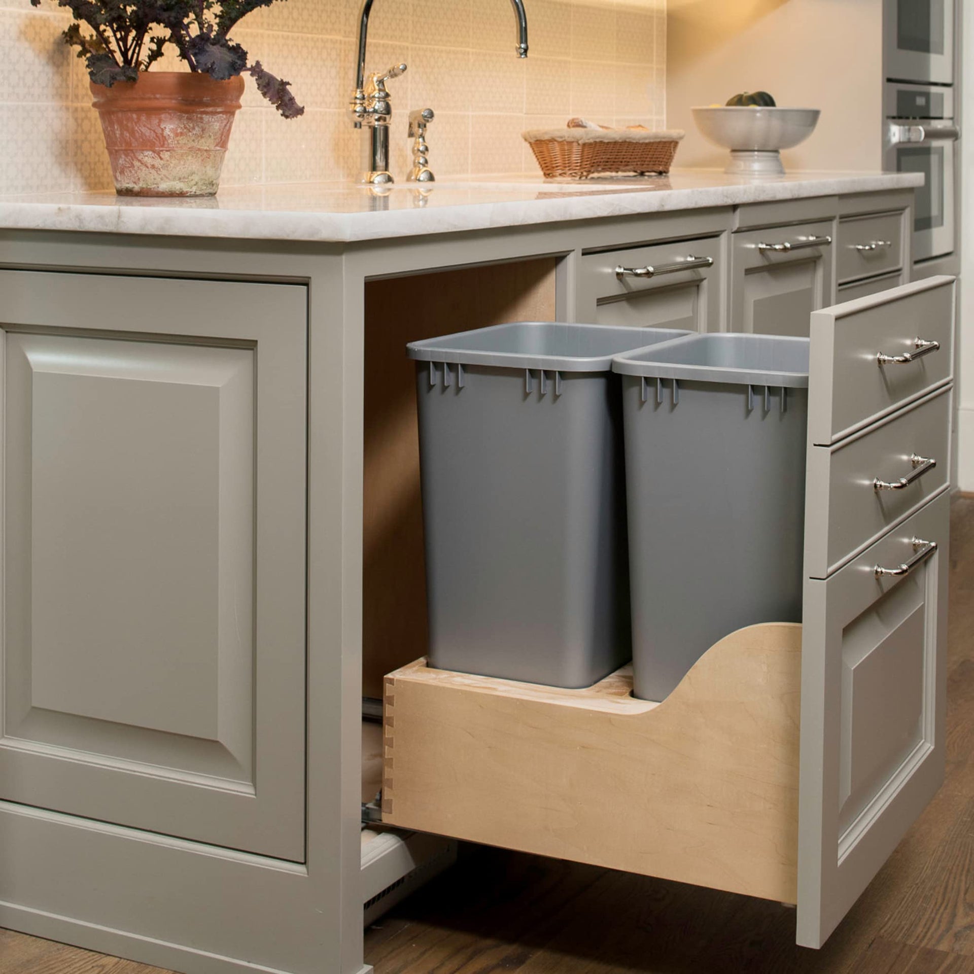 Double Pullout Trash Can