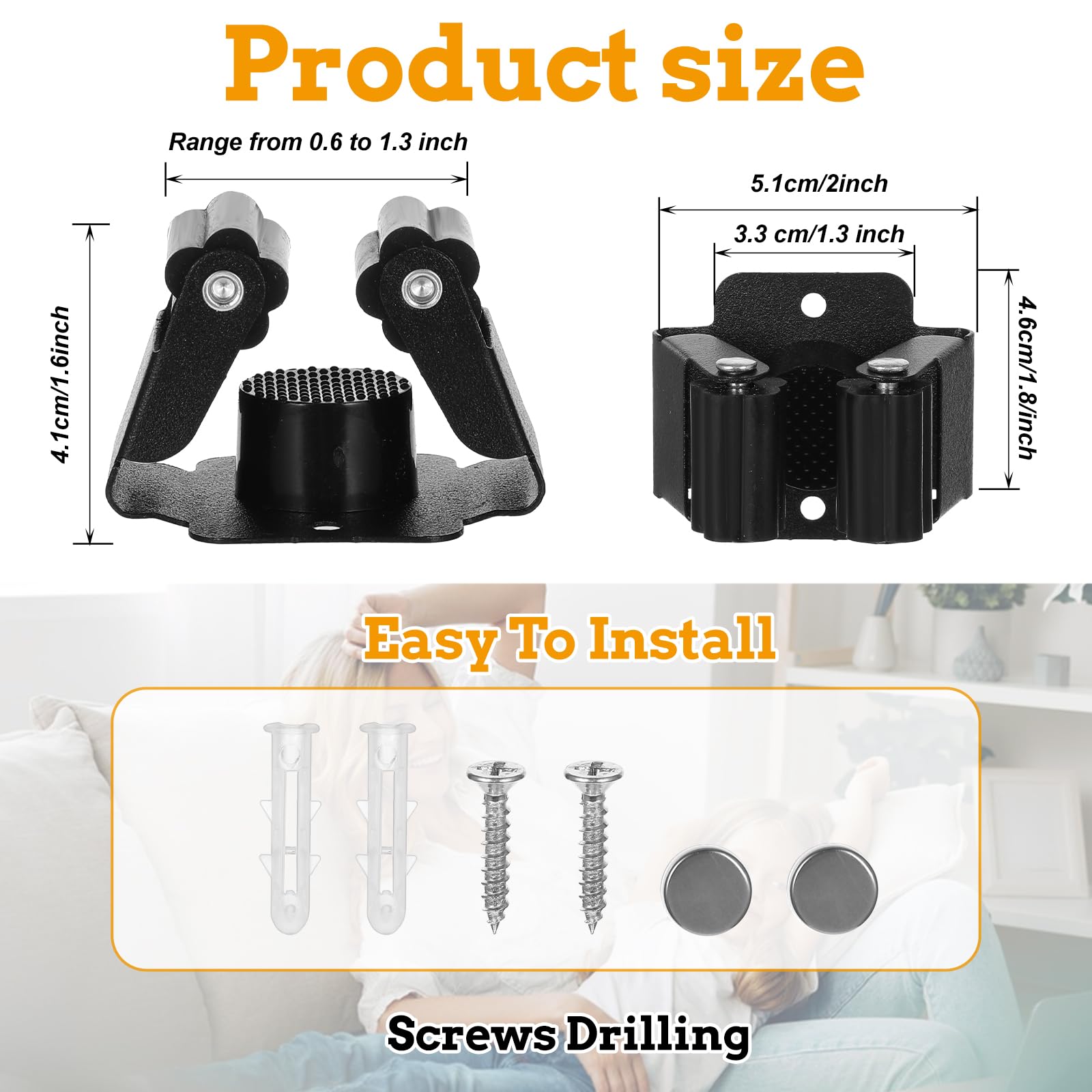 24 Pack Broom and Mop Holder Wall Mount (24 Count)