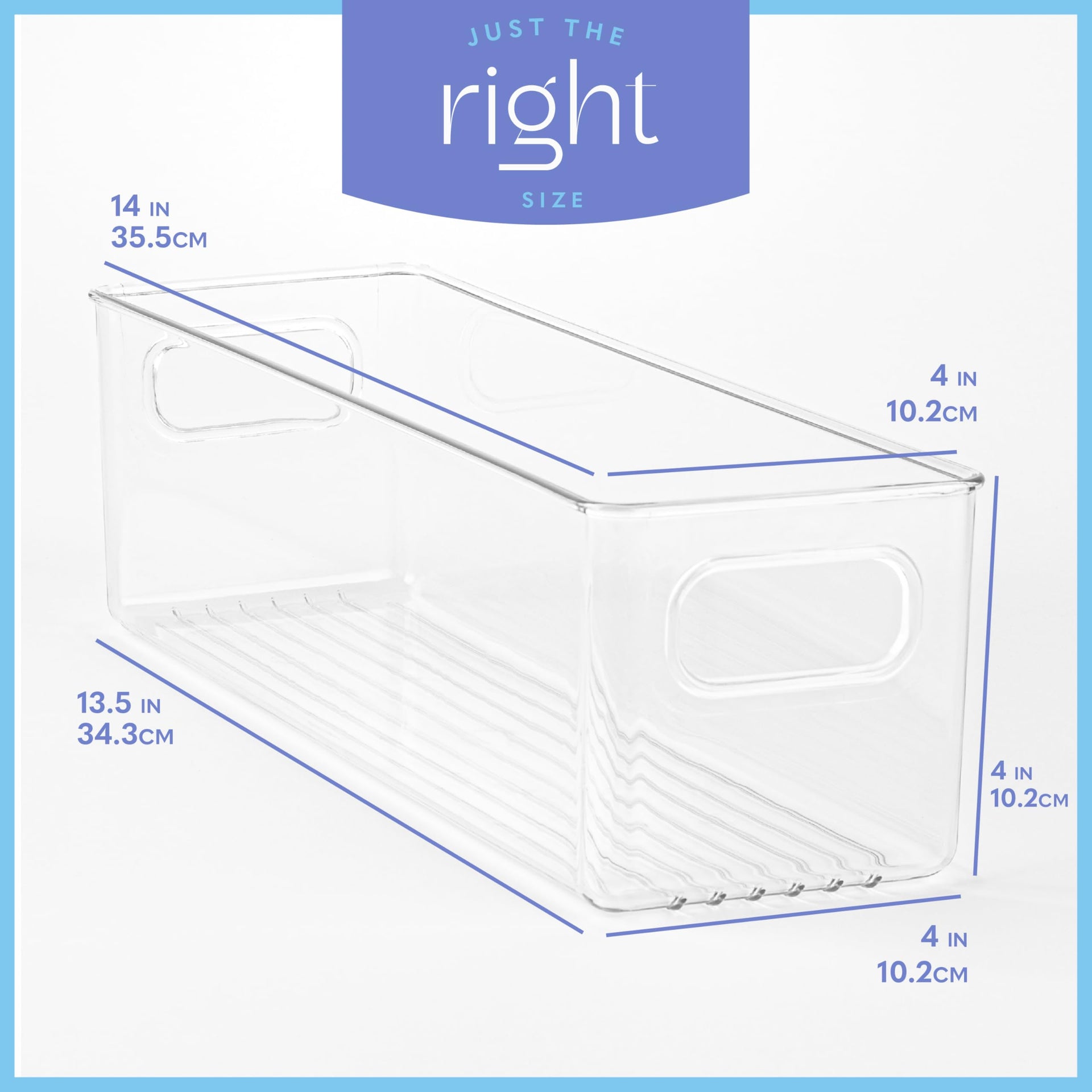 Plastic Food Storage 2 Pack Clear Container Bin with Handles for Organizing Kitchen (2 Count)