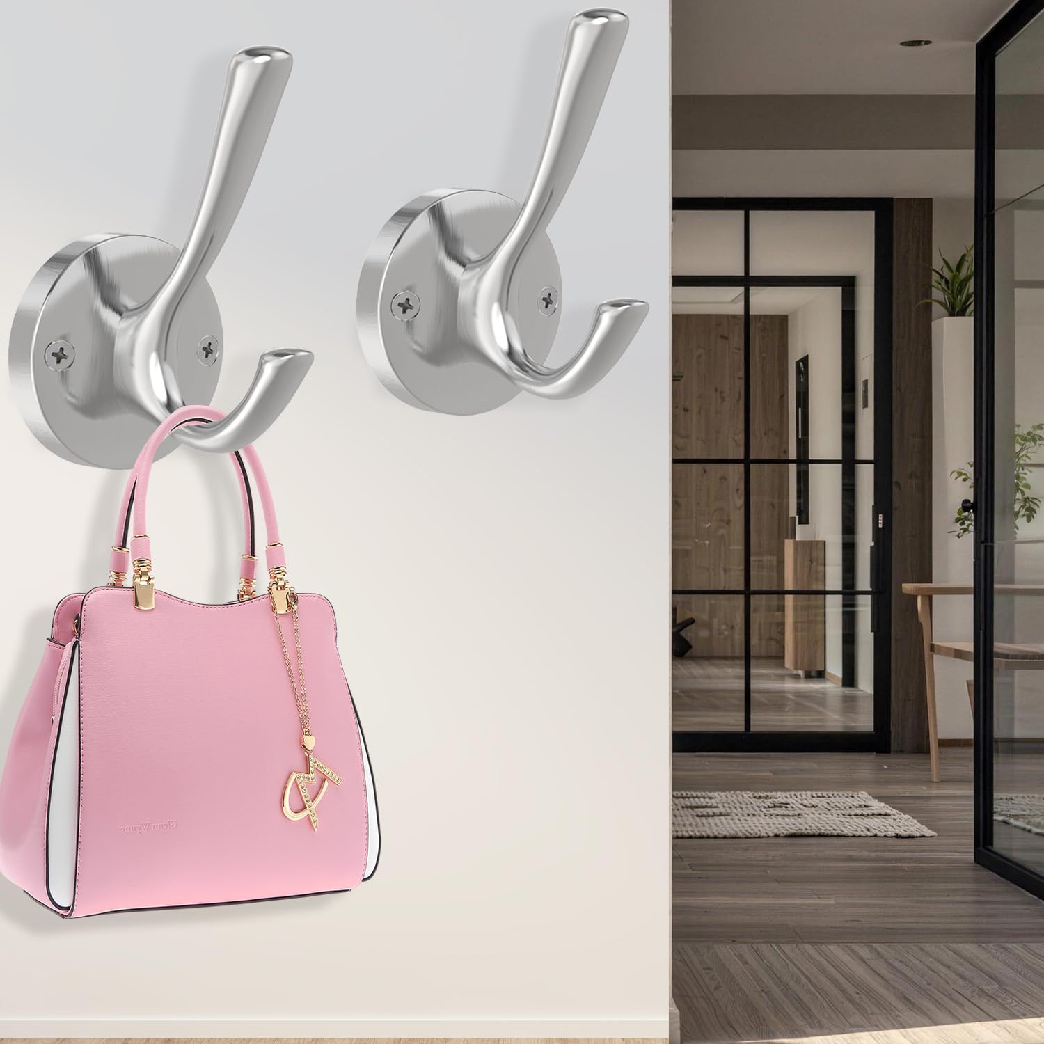 Brushed Nickel Wall Hooks