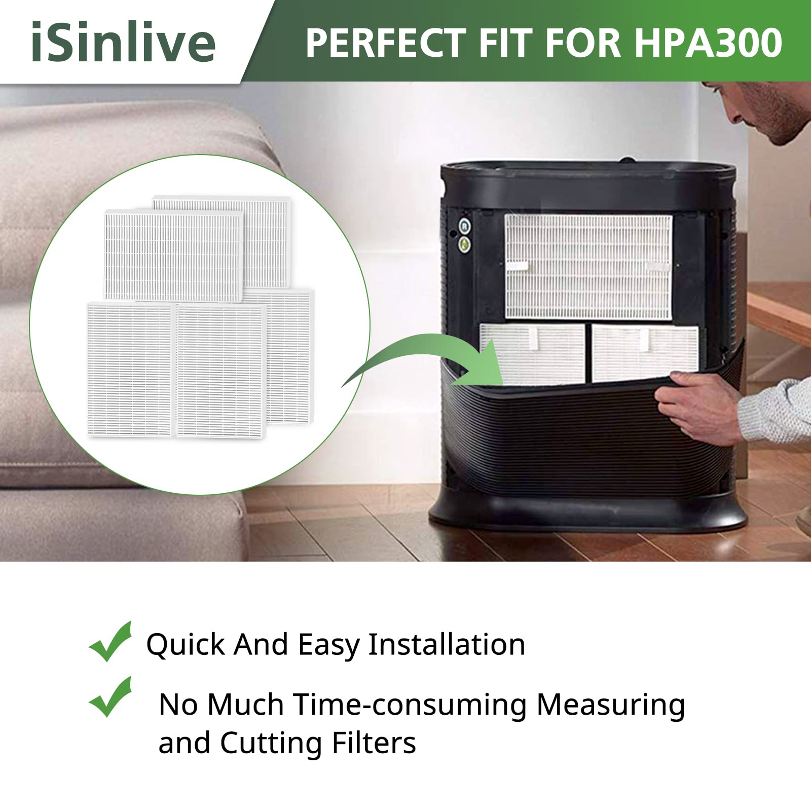 Replacement Filter R for Honeywell Air Purifier HPA300 HPA200 HPA100 5000 (6 Count)